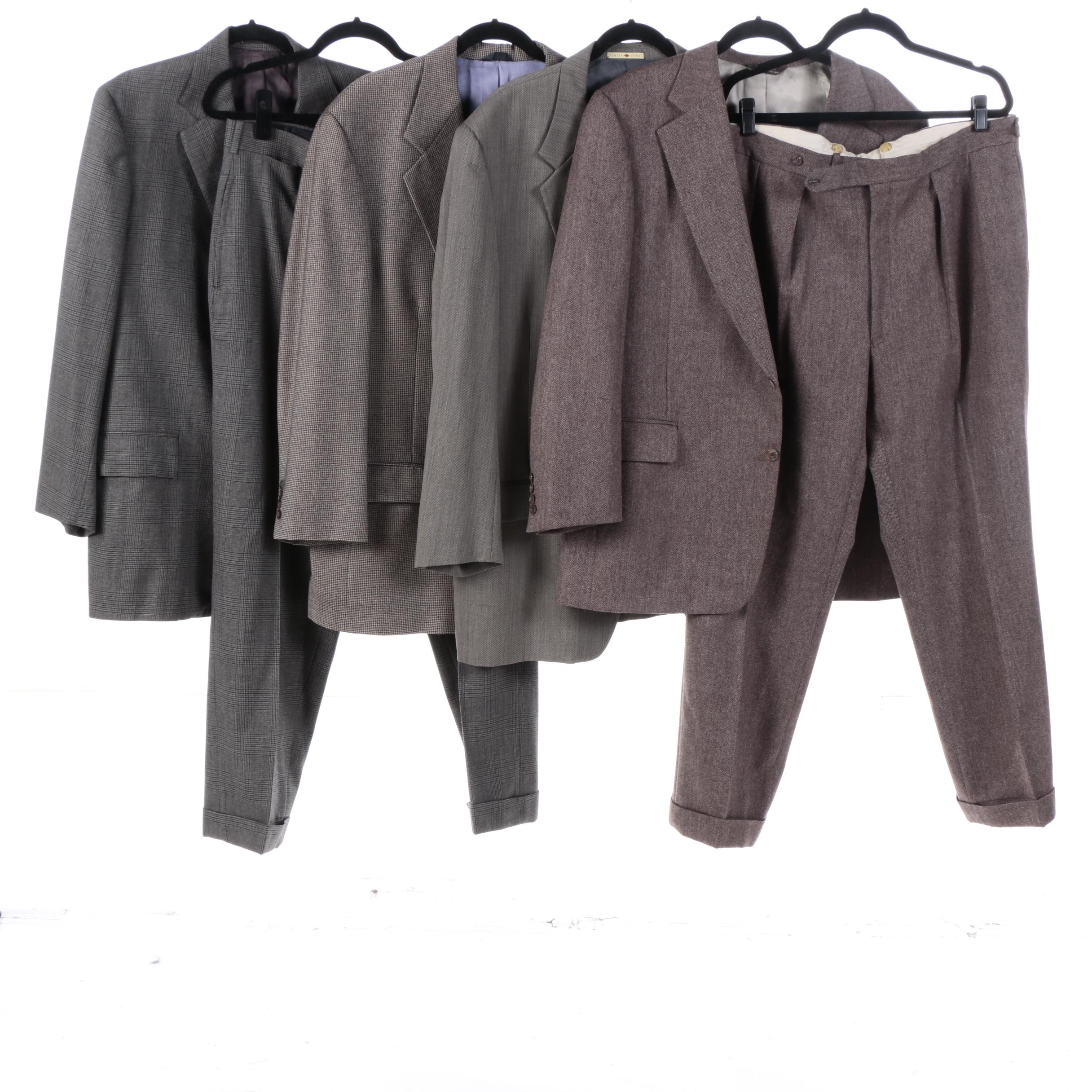 Four Men's Vintage Pantsuits Including Paul Stuart and Joseph Abbound
