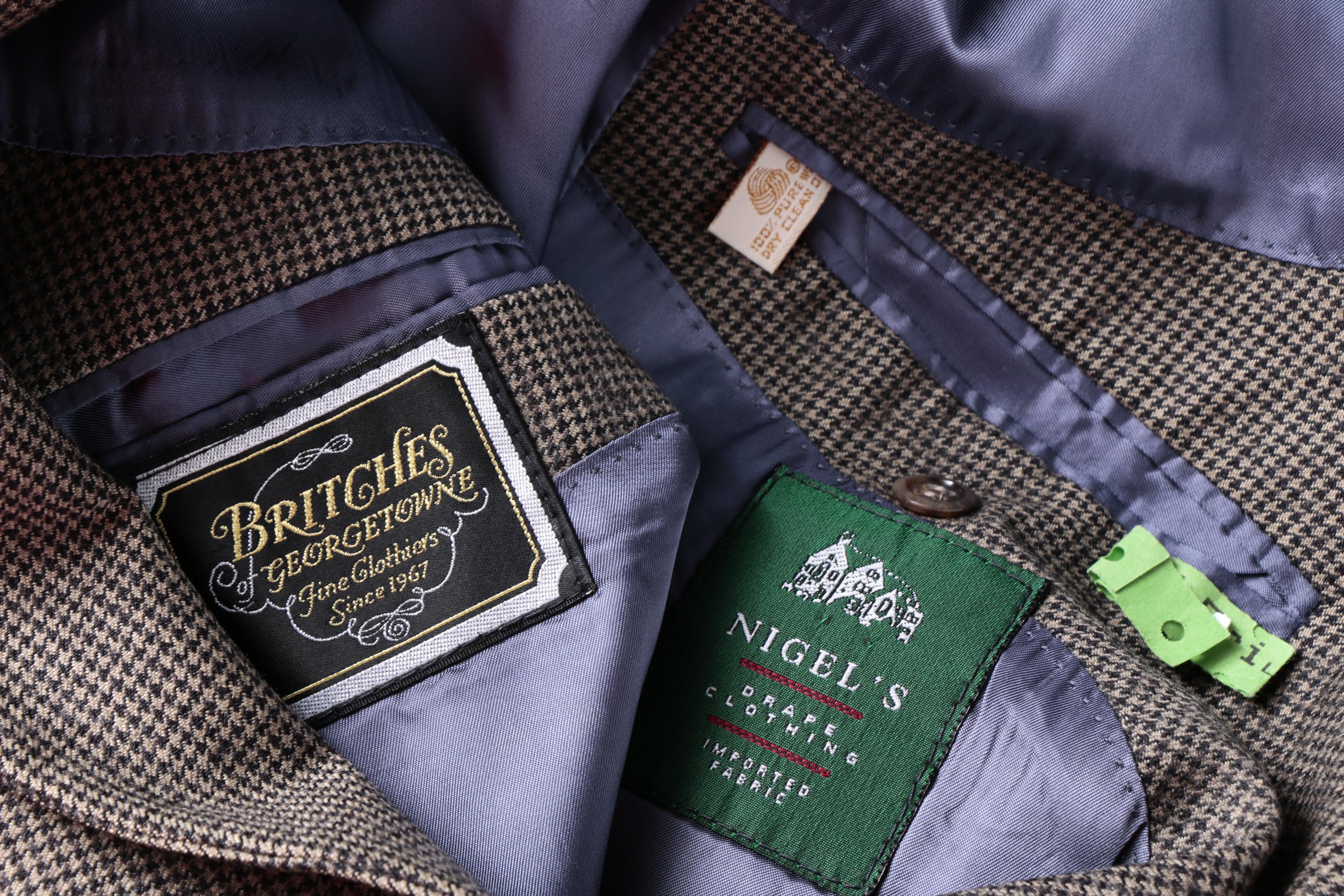 Four Men's Vintage Pantsuits Including Paul Stuart and Joseph Abbound