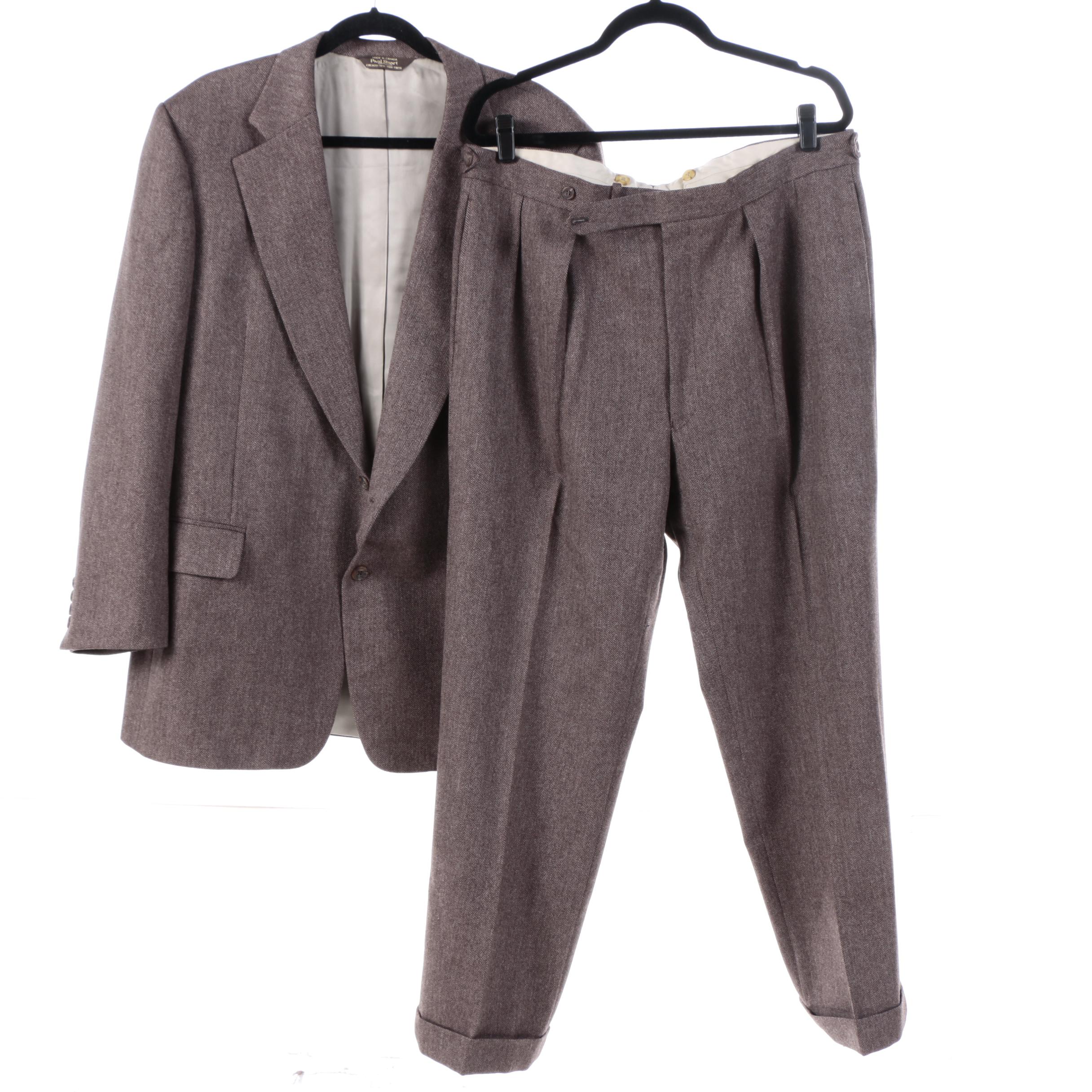 Four Men's Vintage Pantsuits Including Paul Stuart and Joseph Abbound