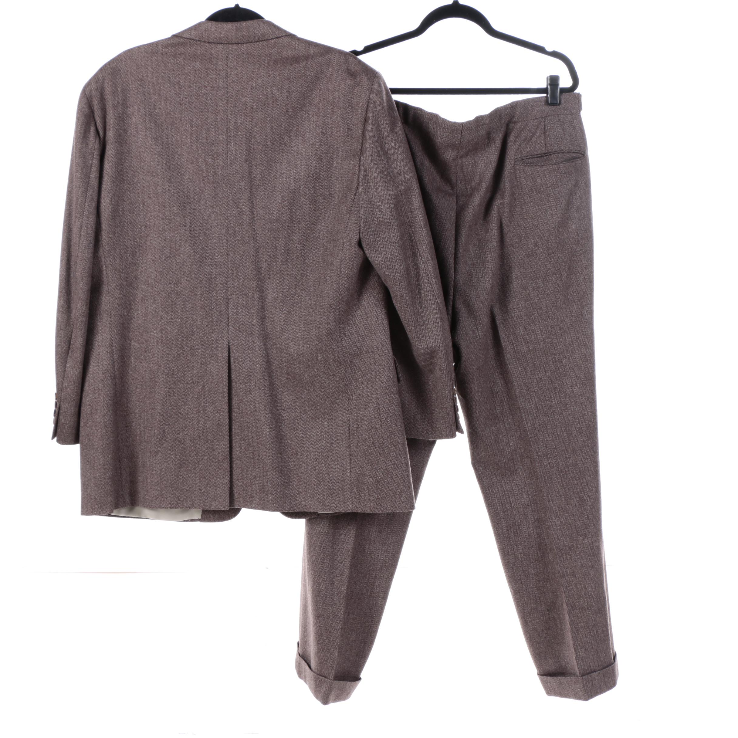 Four Men's Vintage Pantsuits Including Paul Stuart and Joseph Abbound