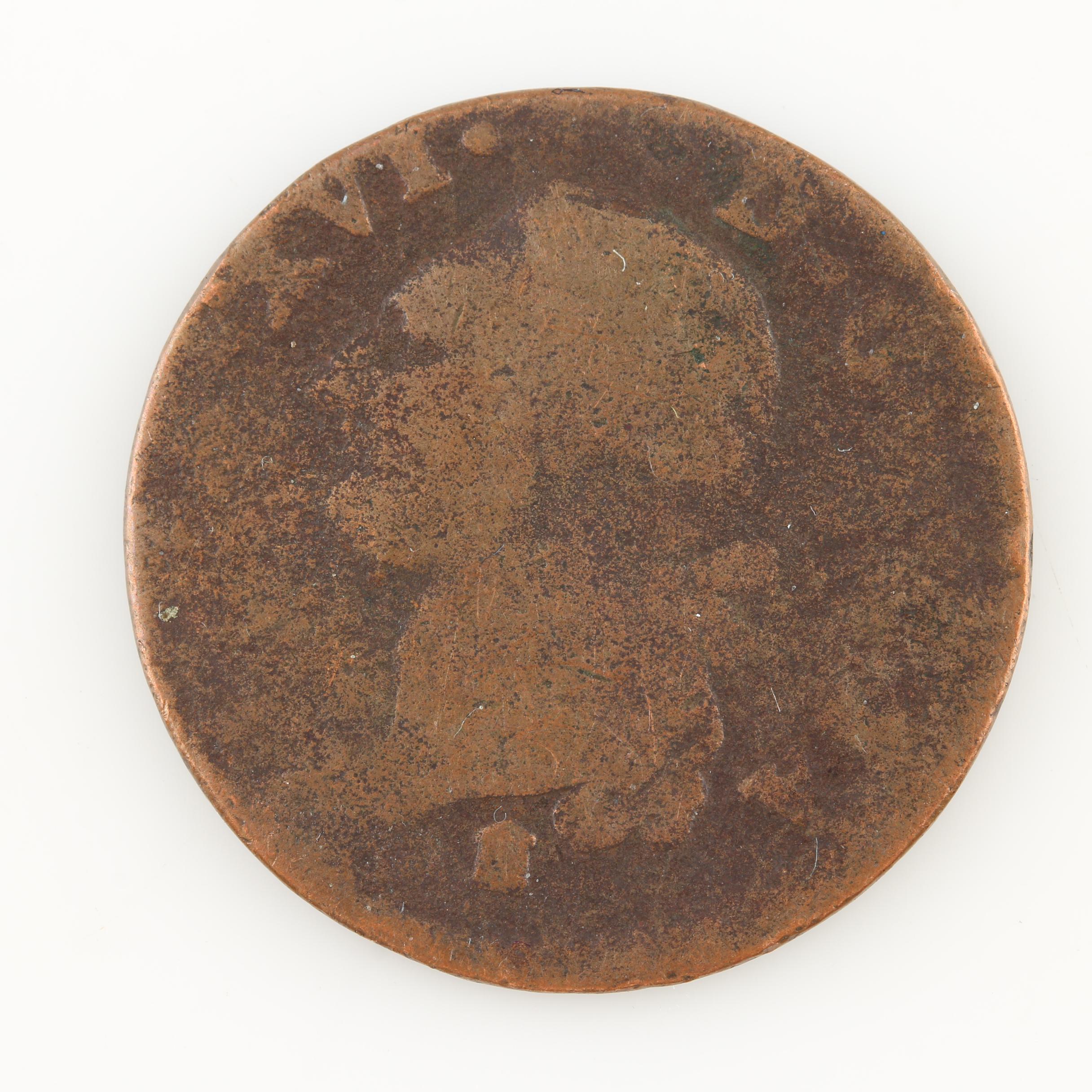 19th Century French Bronze Medal and an Antique Foreign Copper Coin