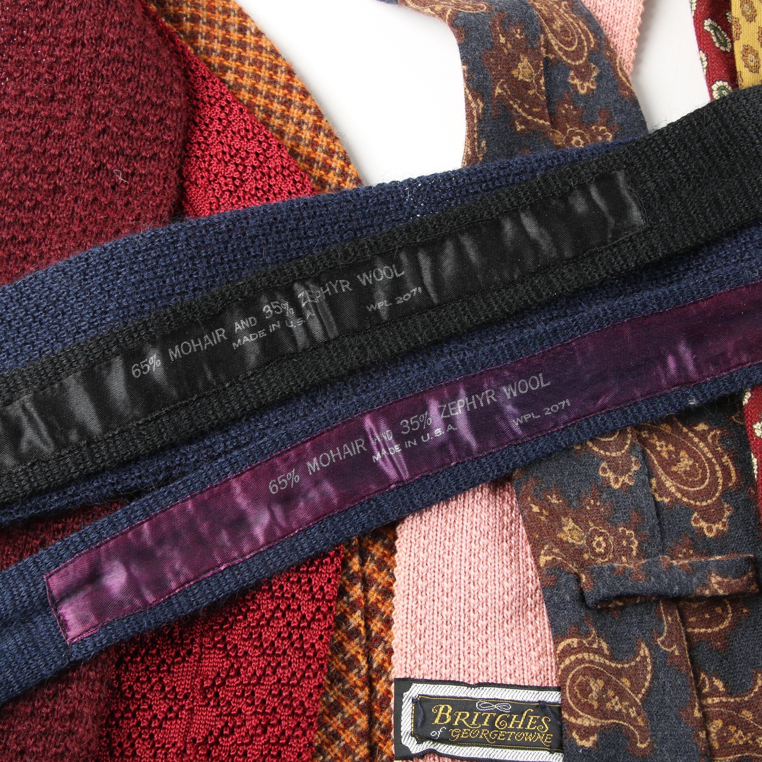 Men's Vintage Wool Neckties Including Brooks Brothers, Polo and Arthur A. Adler