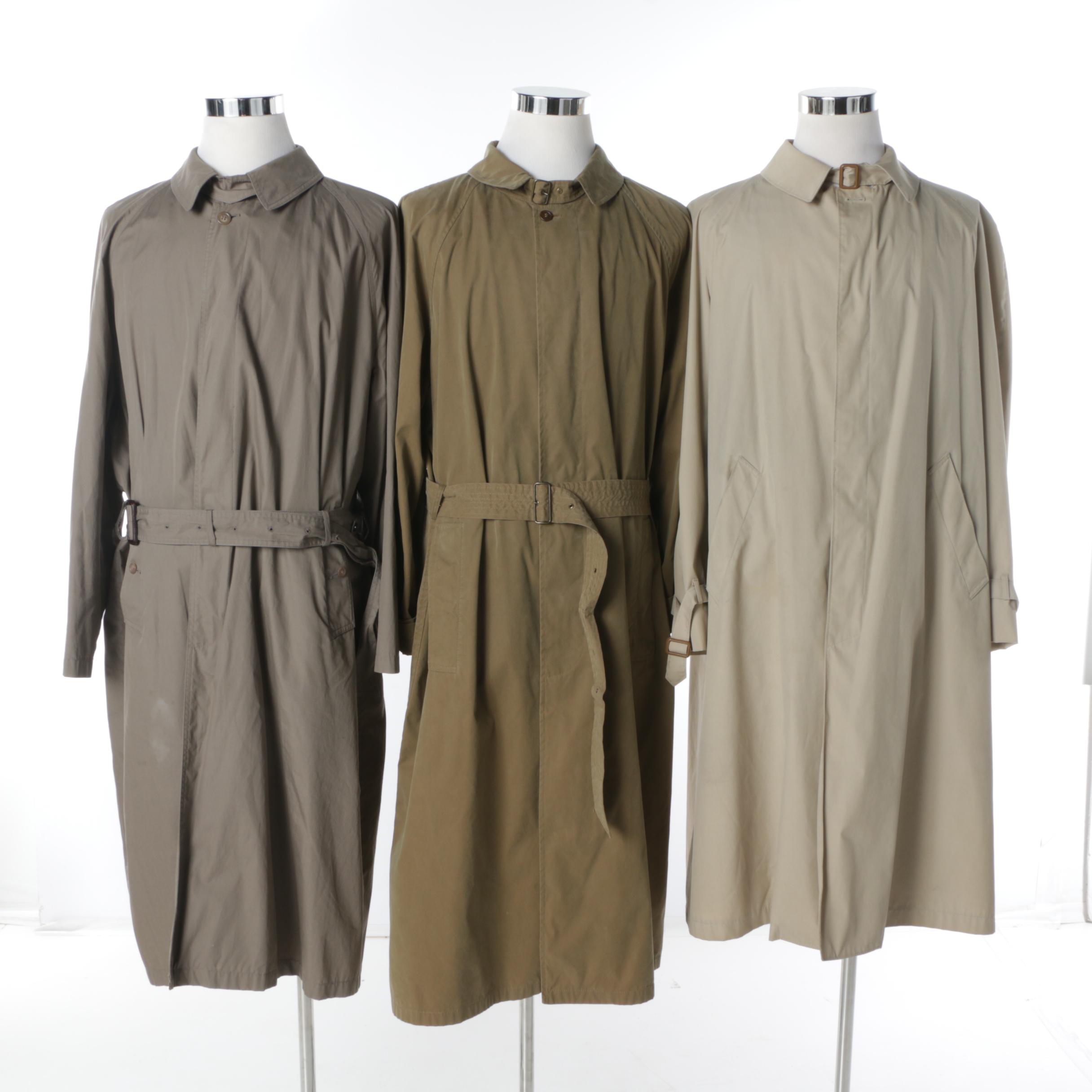 Men's Vintage Trench Coats Including Paul Stuart and Andrea Silardi