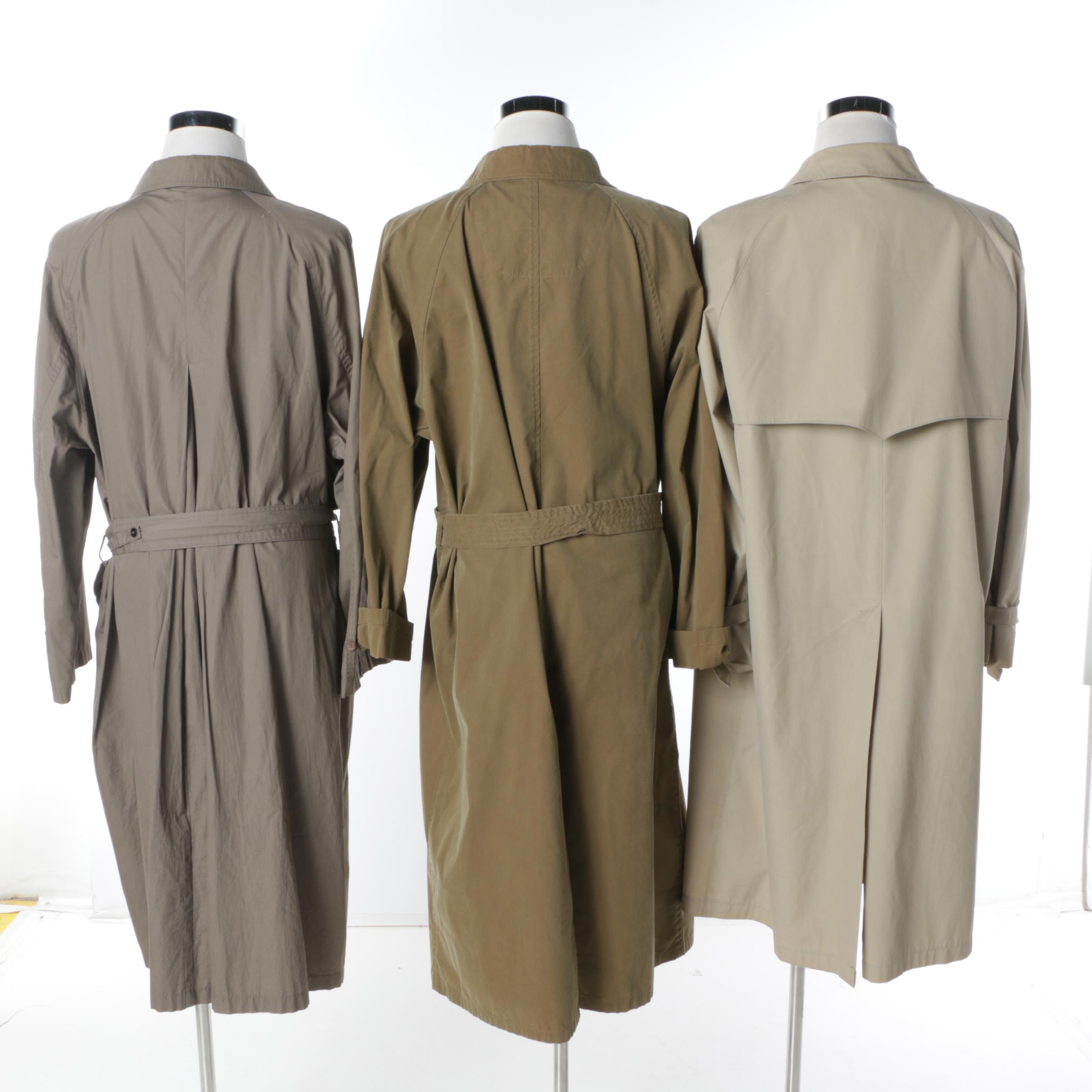 Men's Vintage Trench Coats Including Paul Stuart and Andrea Silardi