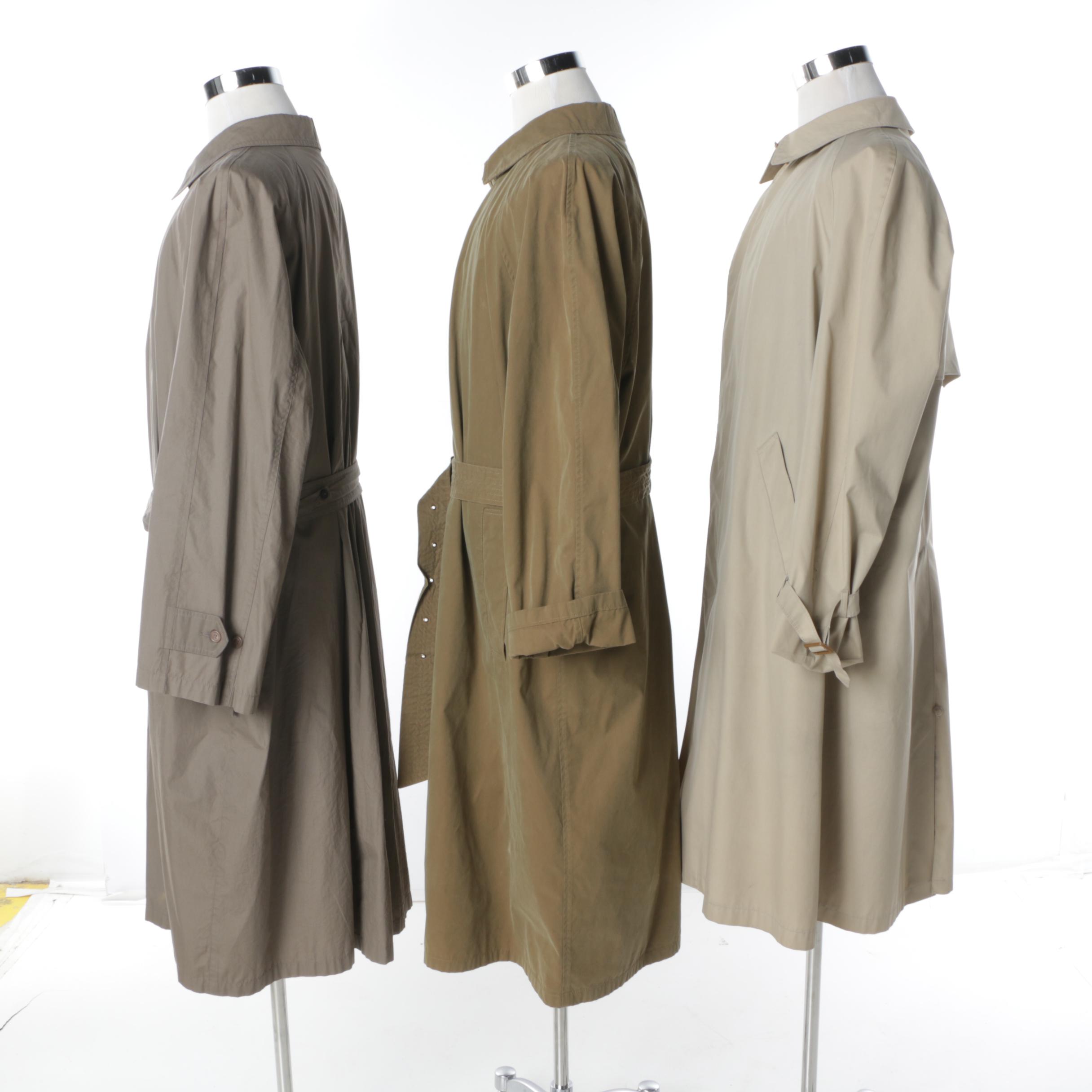 Men's Vintage Trench Coats Including Paul Stuart and Andrea Silardi