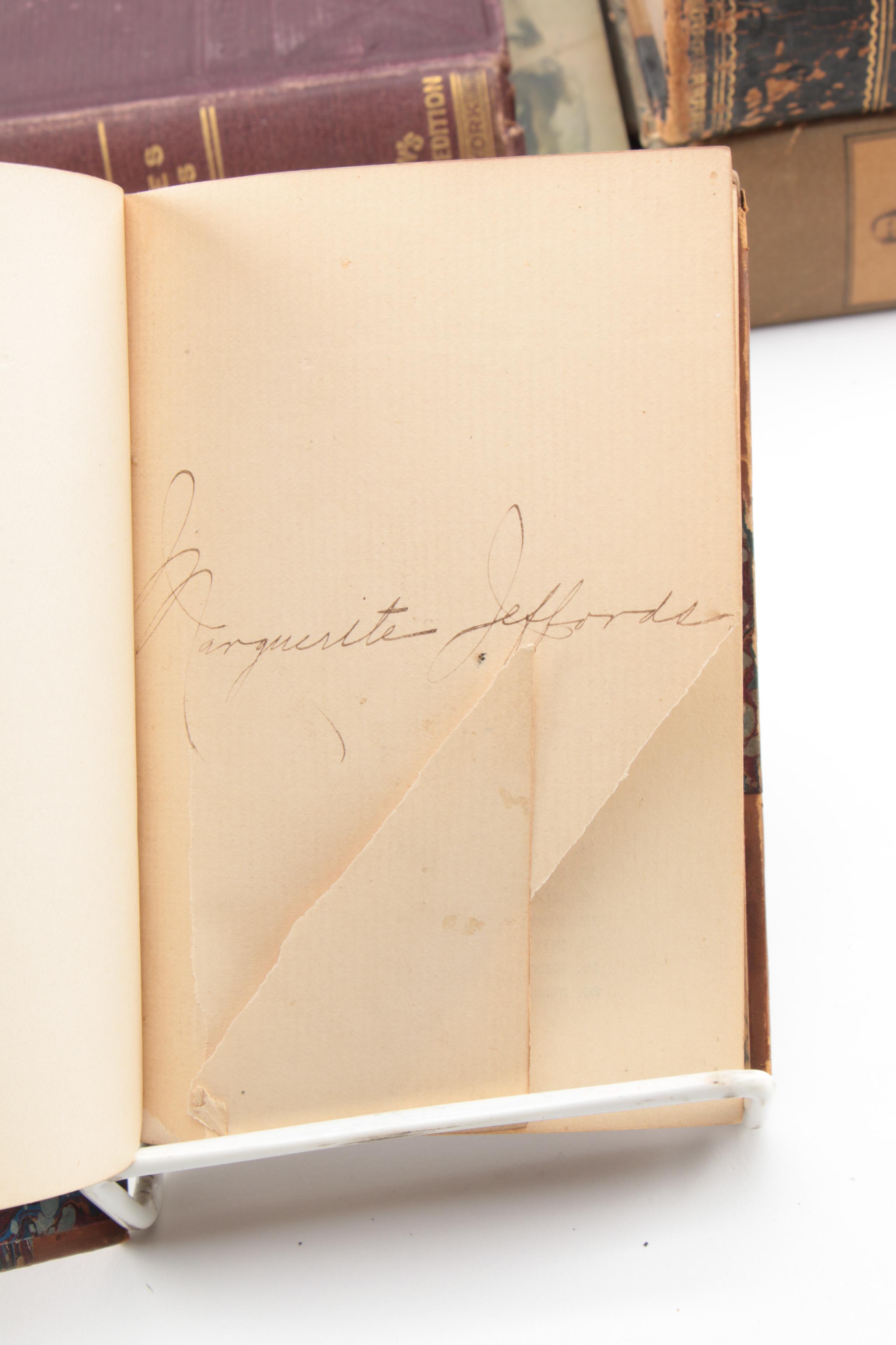 Antique Fiction and Non-Fiction Books Including "Pickwick Papers"