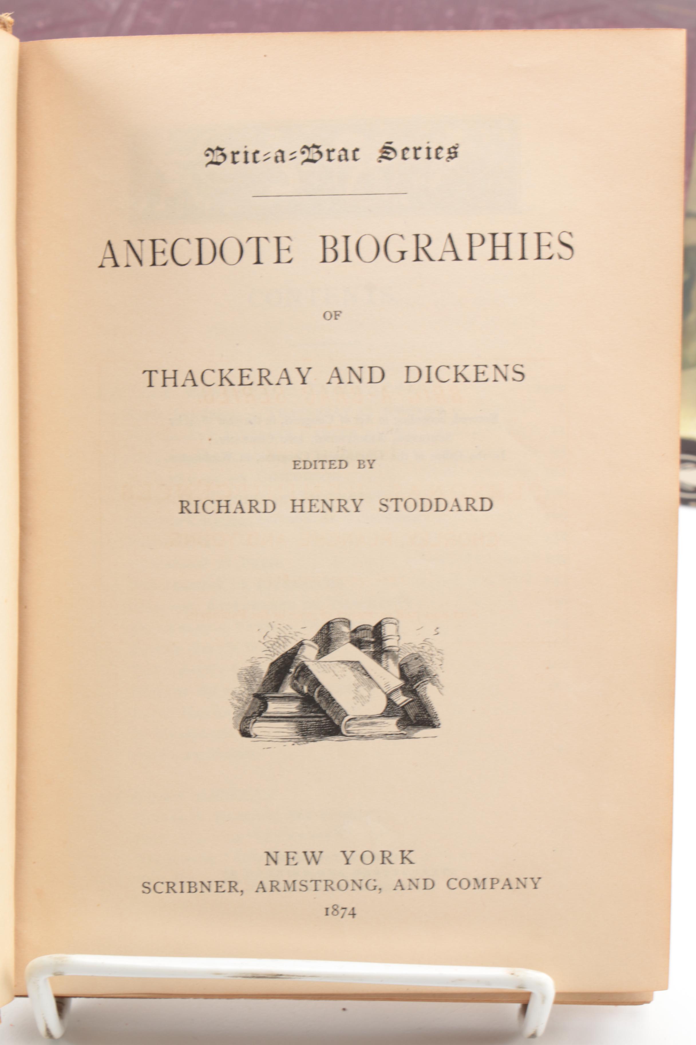 Antique Fiction and Non-Fiction Books Including "Pickwick Papers"