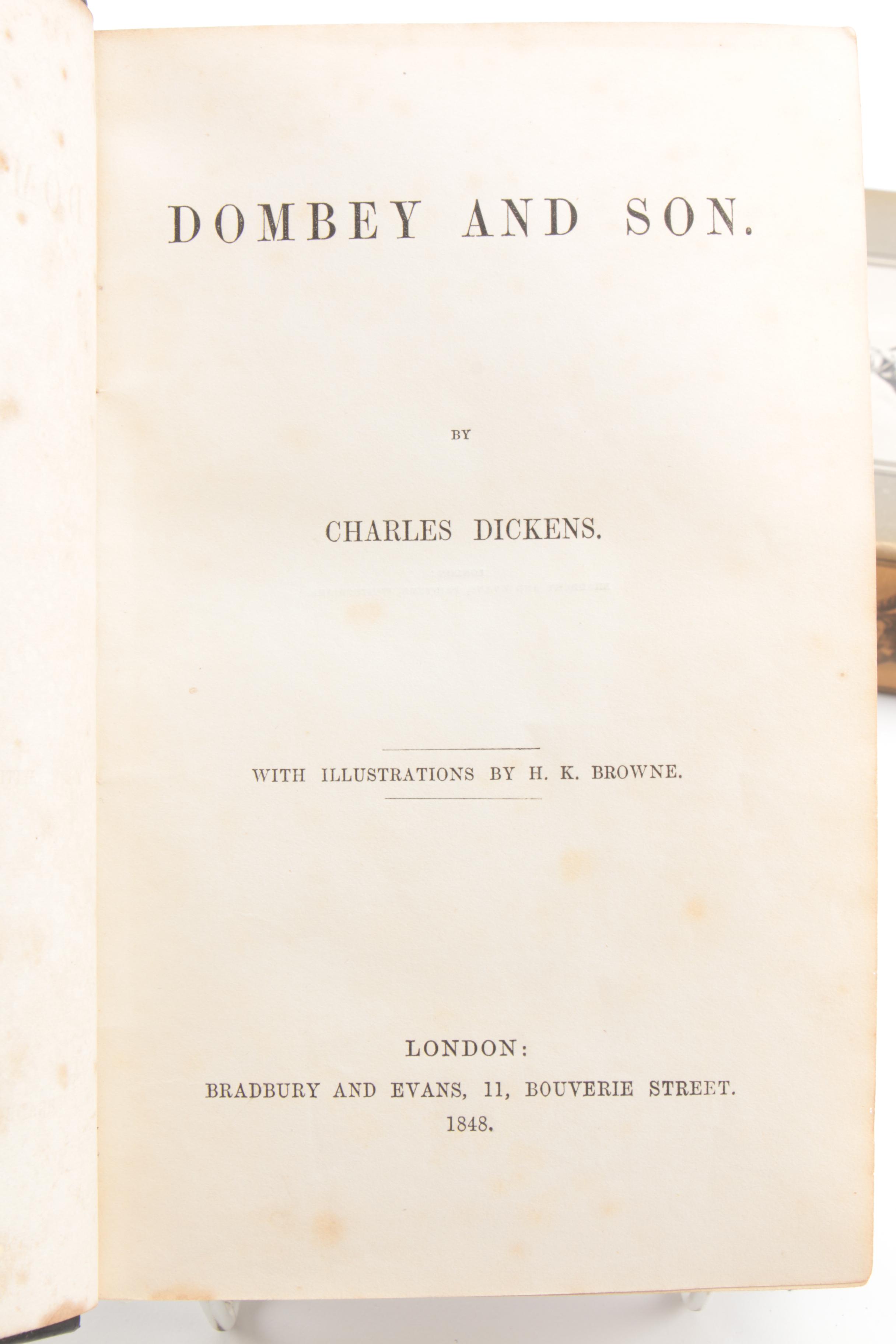 Antique Fiction and Non-Fiction Books Including "Pickwick Papers"