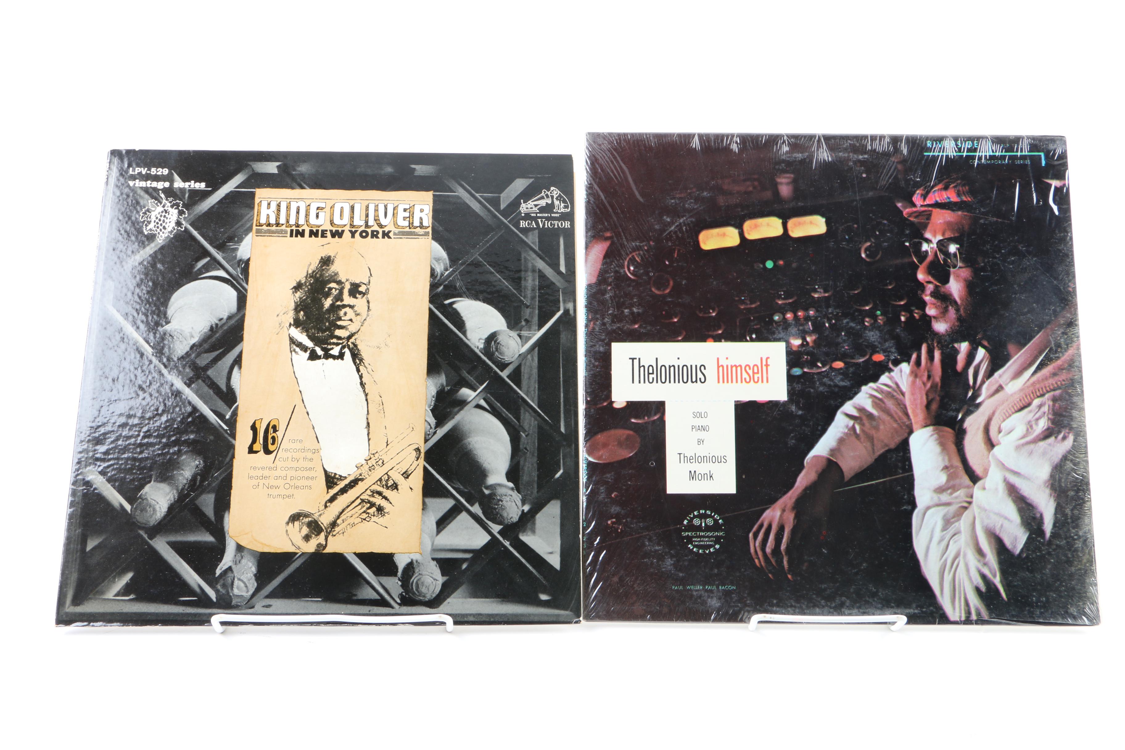 Vintage Jazz Records Featuring King Oliver and Thelonious Monk