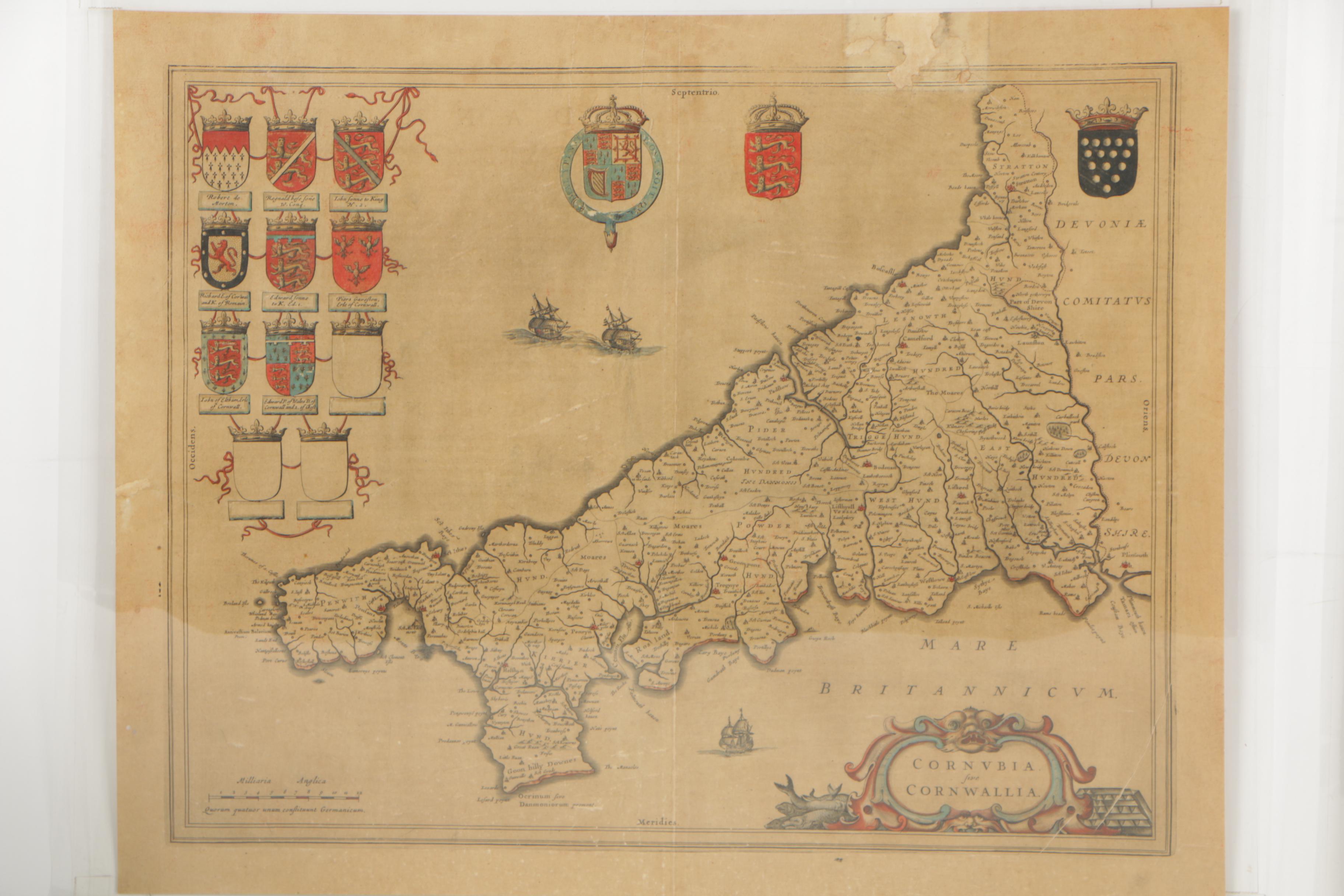 Two Willem & Jan Blaeu 17th Century Engraved Maps of Great Britian