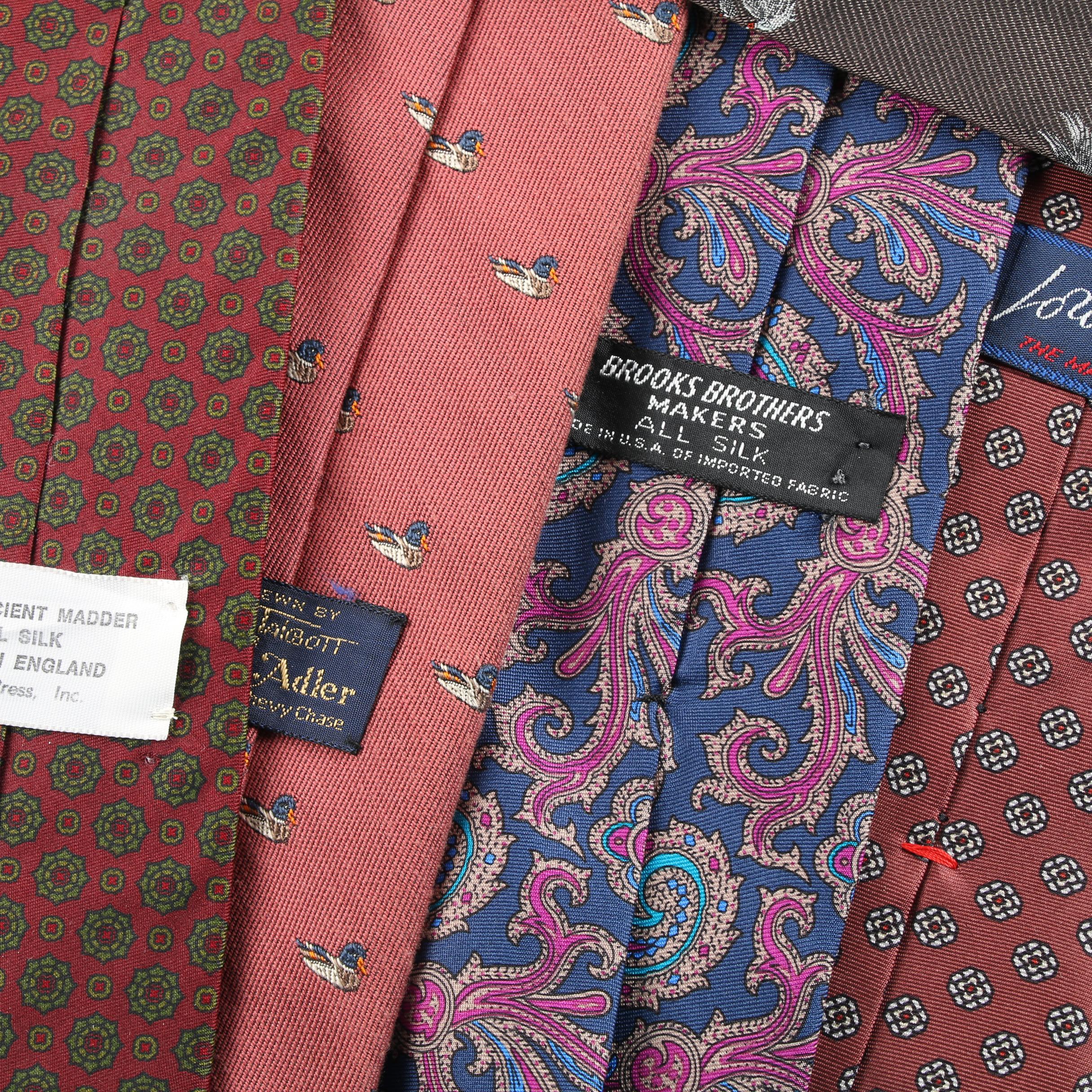 Vintage and Contemporary Neckties Including Brooks Brothers and Arthur A. Adler