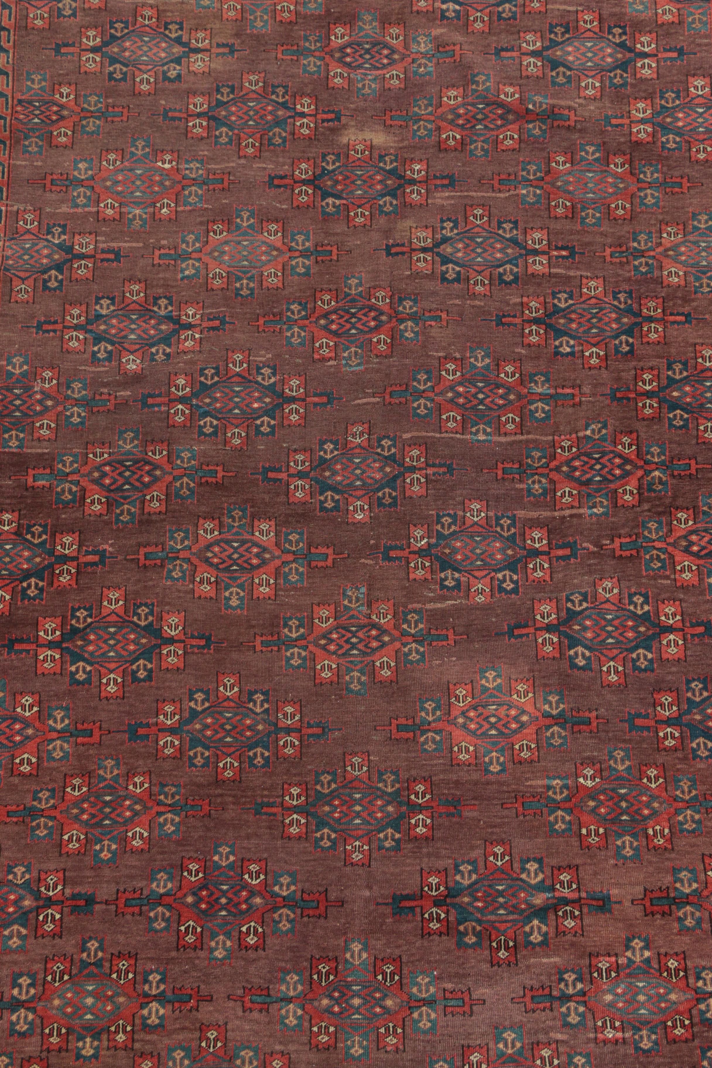 Hand-Knotted Turkmen Yomut Area Rug