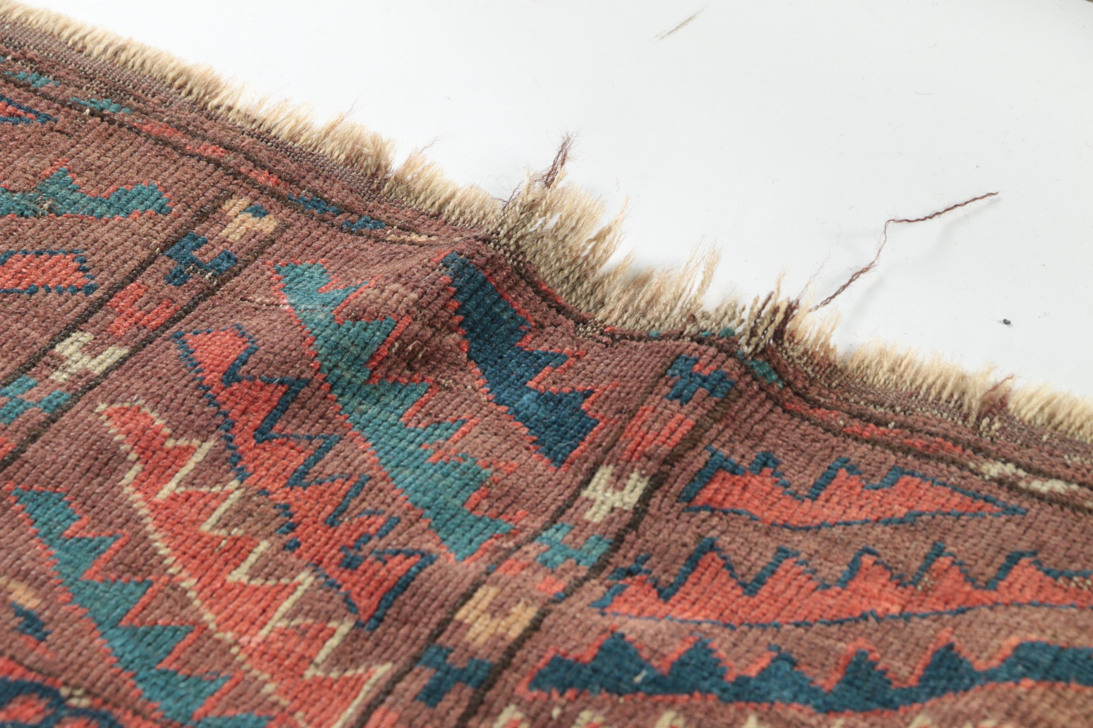 Hand-Knotted Turkmen Yomut Area Rug