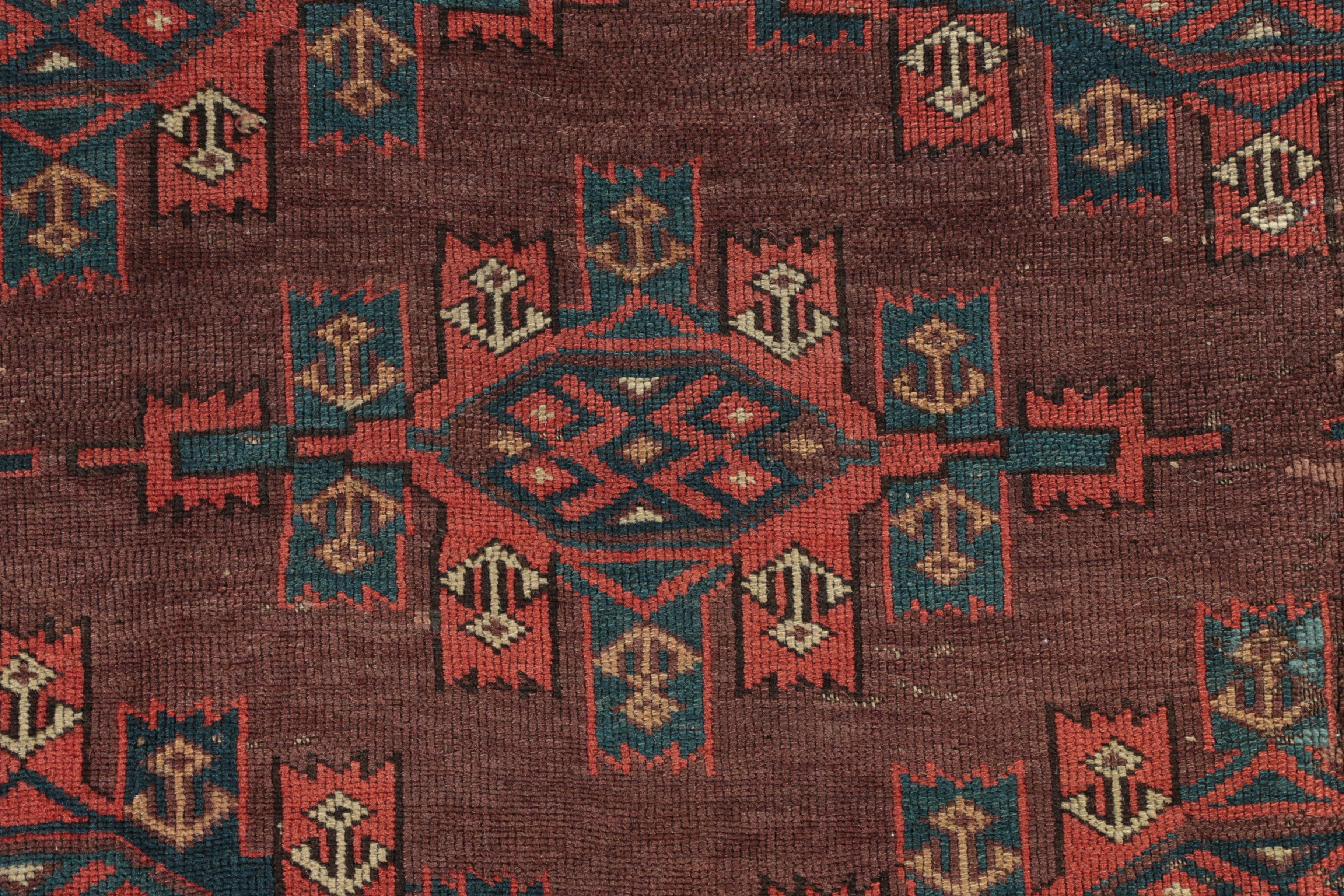 Hand-Knotted Turkmen Yomut Area Rug