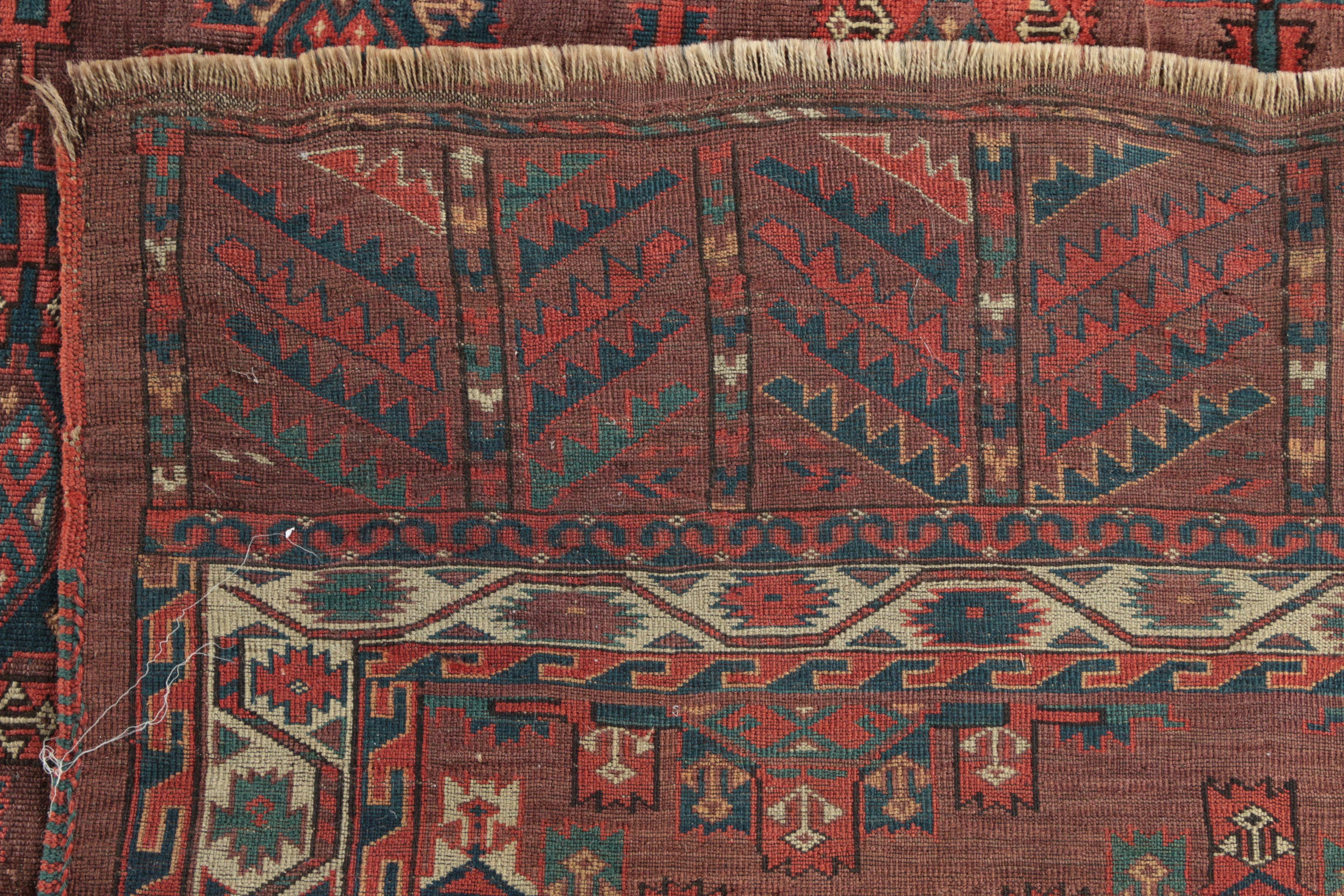 Hand-Knotted Turkmen Yomut Area Rug