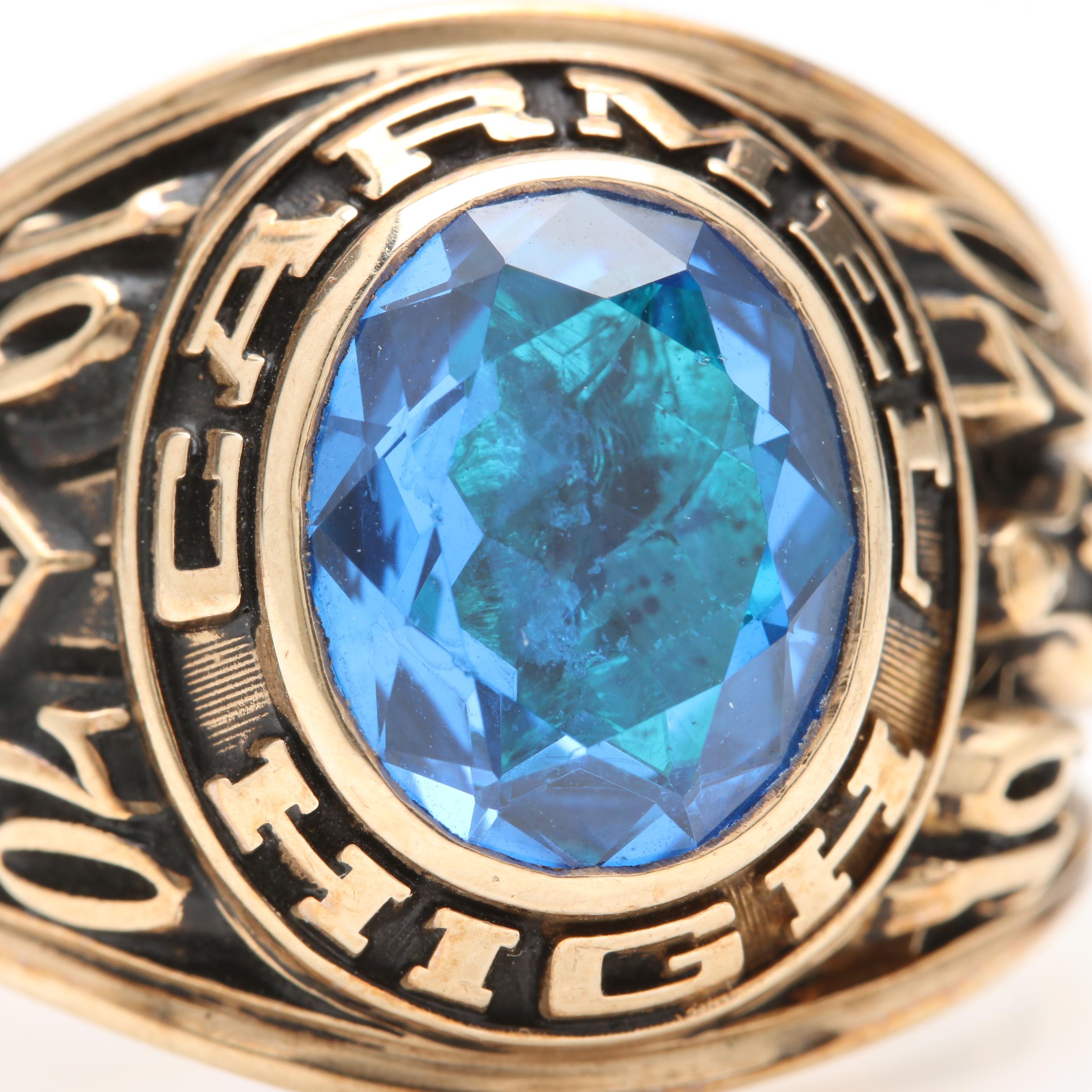 Balfour 10K Yellow Gold Synthetic Spinel Class Ring