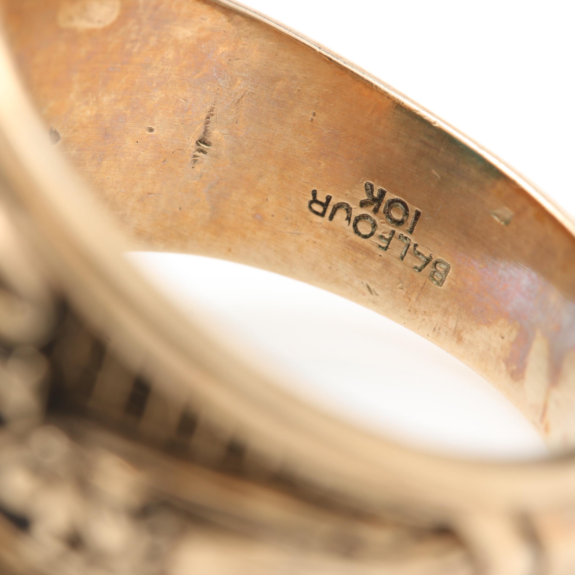 Balfour 10K Yellow Gold Synthetic Spinel Class Ring