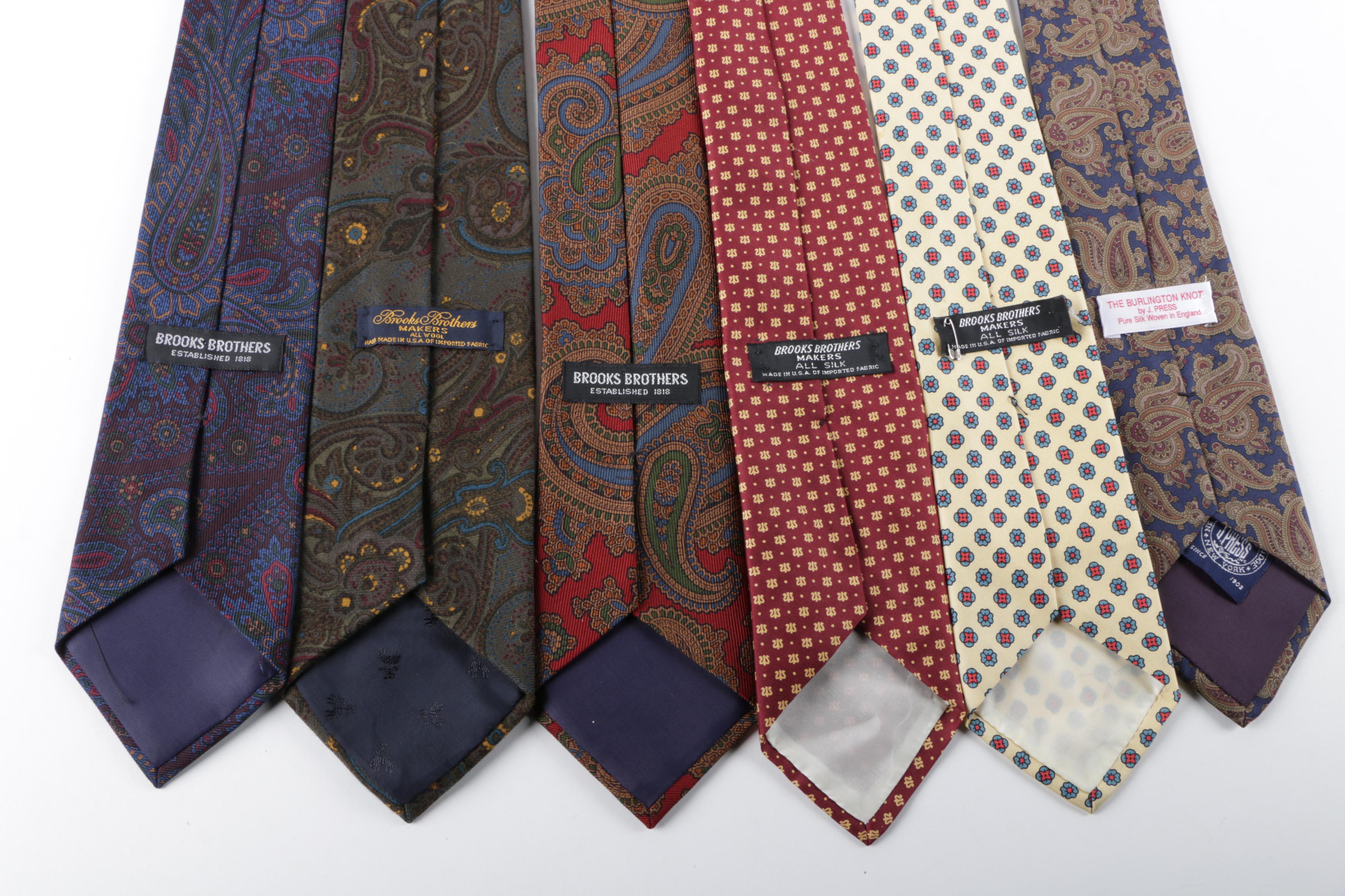Men's Silk Neckties Featuring Brooks Brothers and The Burlington Knot