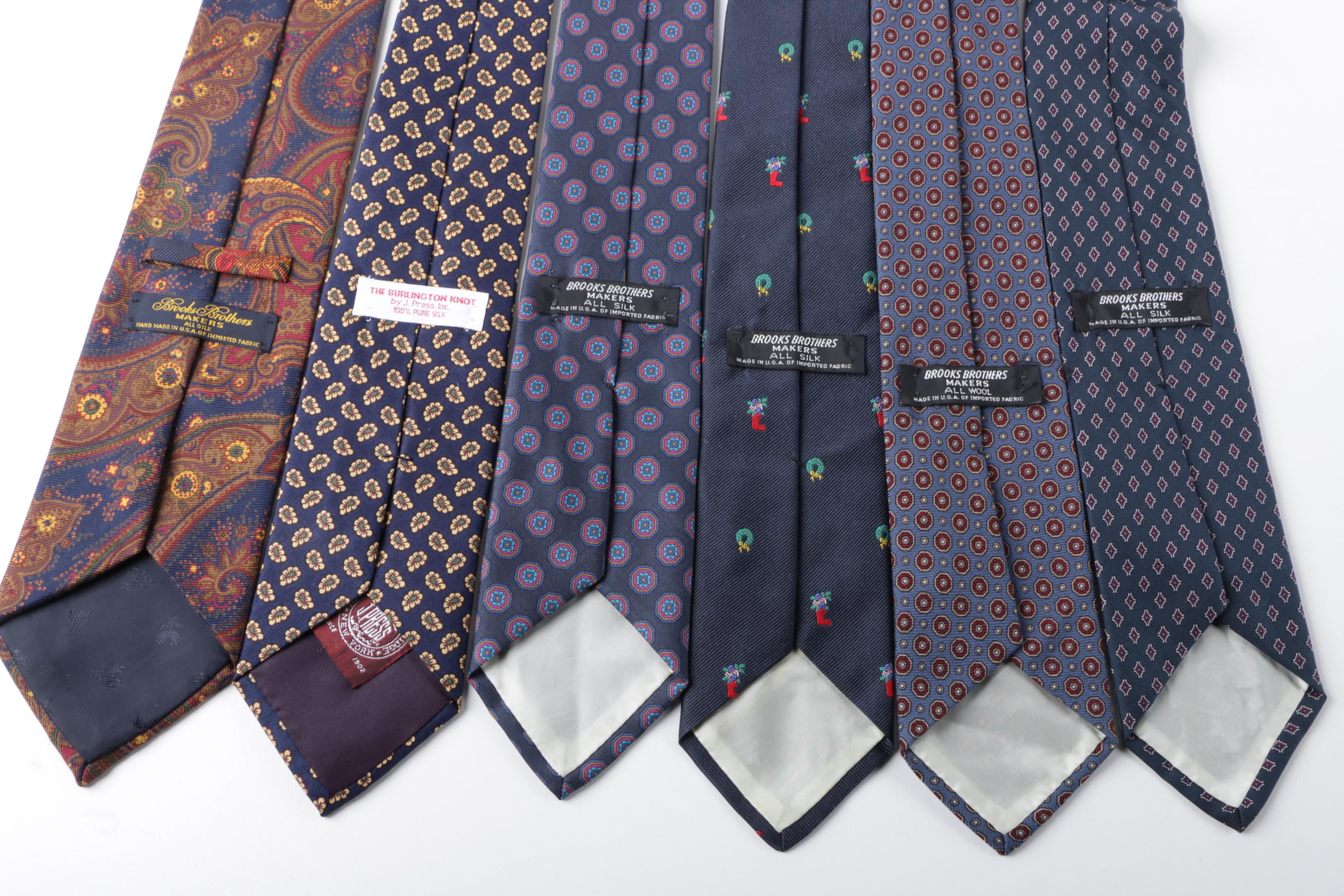 Men's Silk Neckties Featuring Brooks Brothers and The Burlington Knot