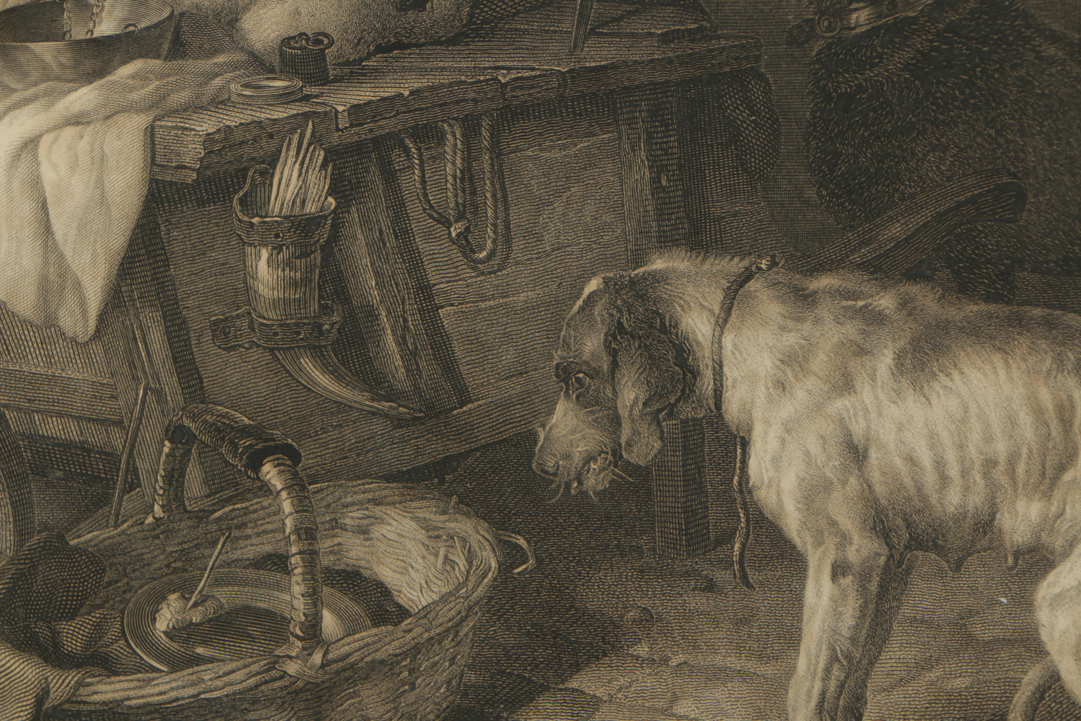 Engraving After  Edwin Henry Landseer "A Jack in Office"