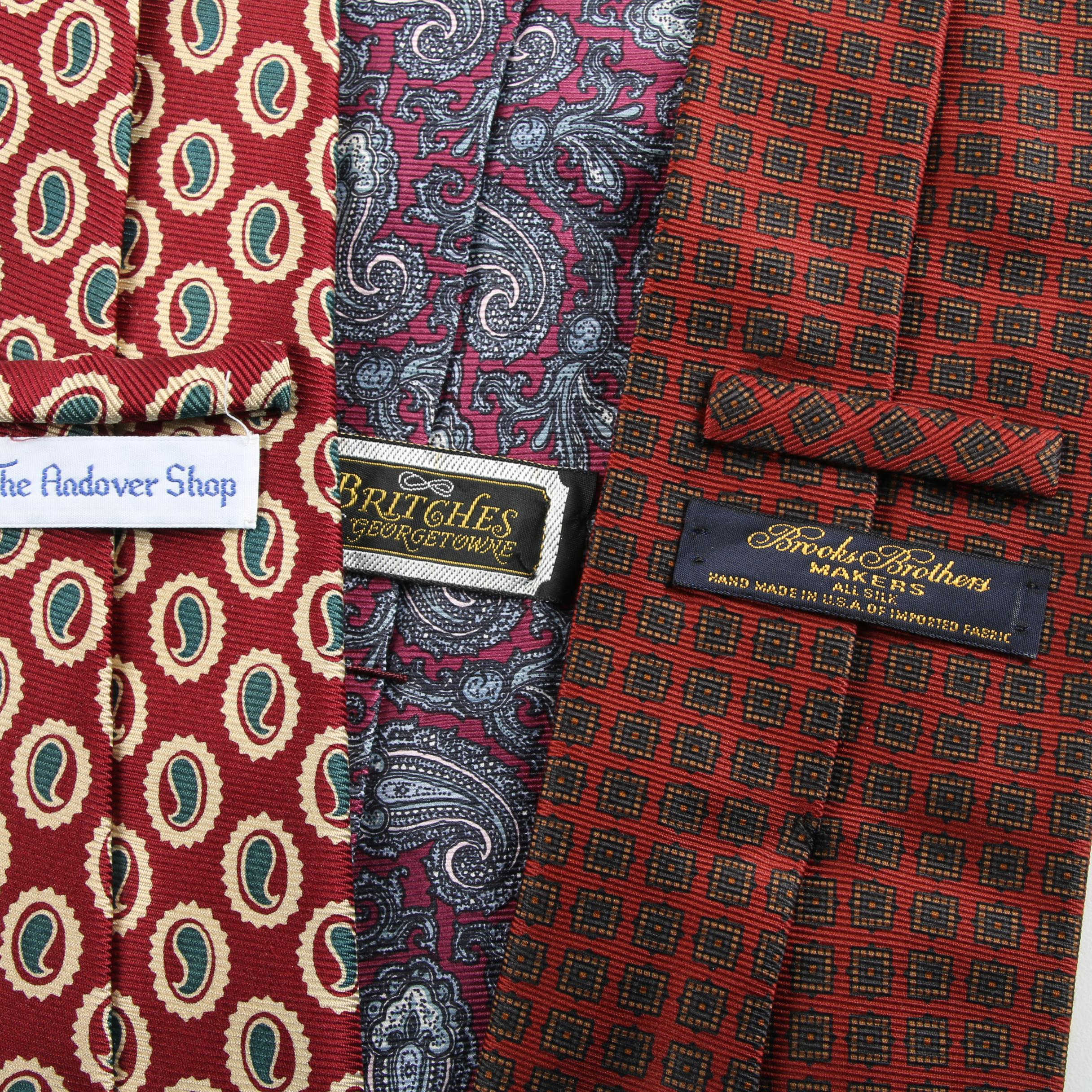 Men's Neckties Including Brooks Brothers, Britches of Georgetowne and Vintage