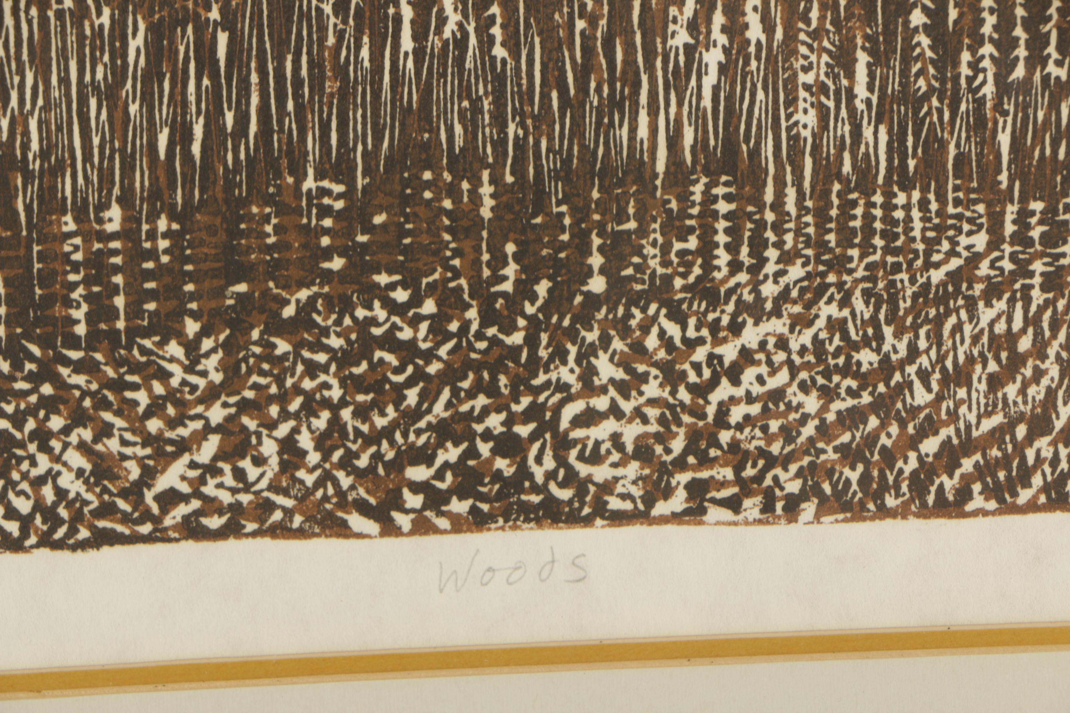 Lucy Kerewsky 1968 Artist's Proof Etching "Woods"