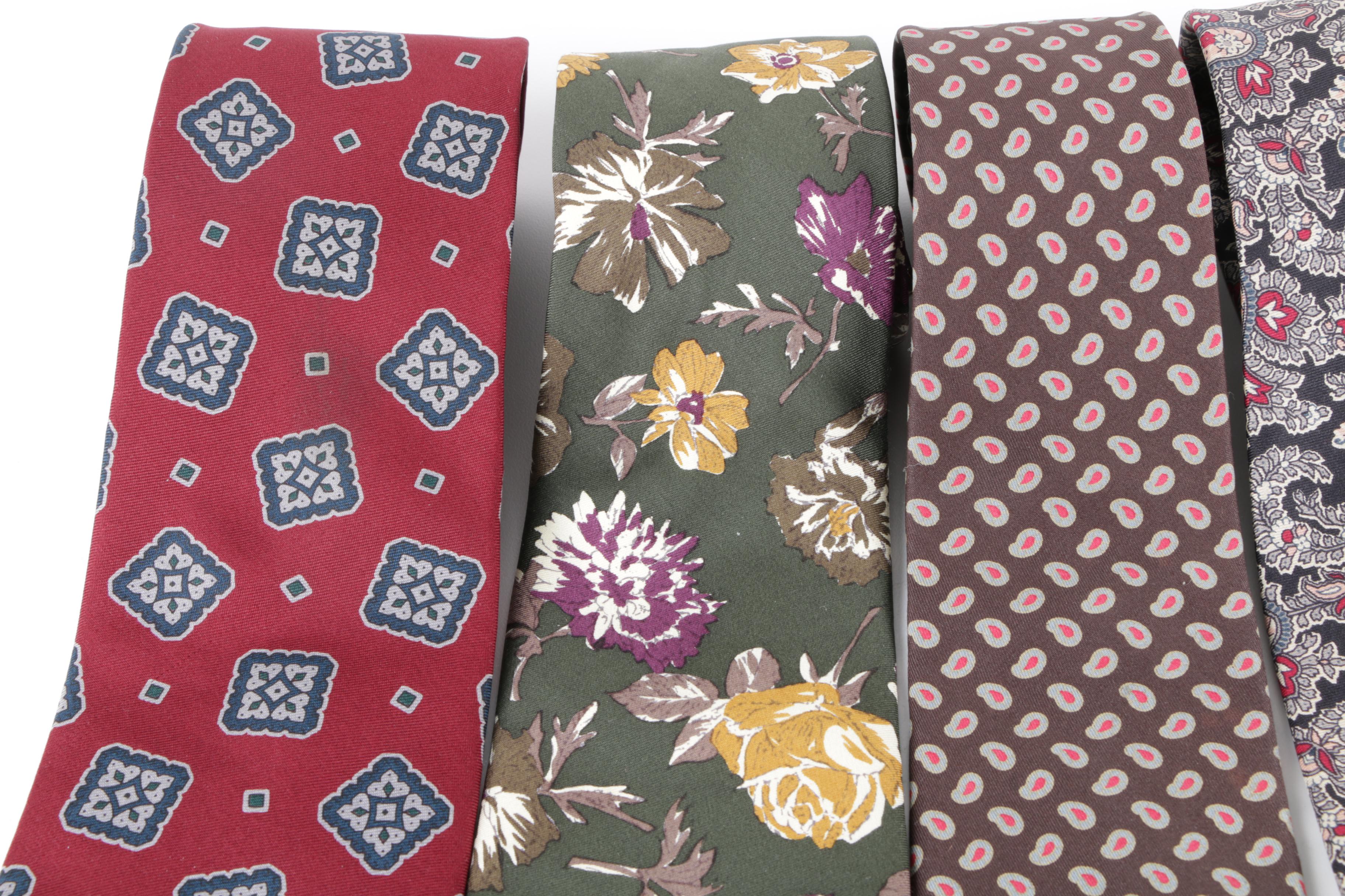 Men's Vintage Silk Neckties Including Britches of Georgetowne and BOSS Hugo Boss