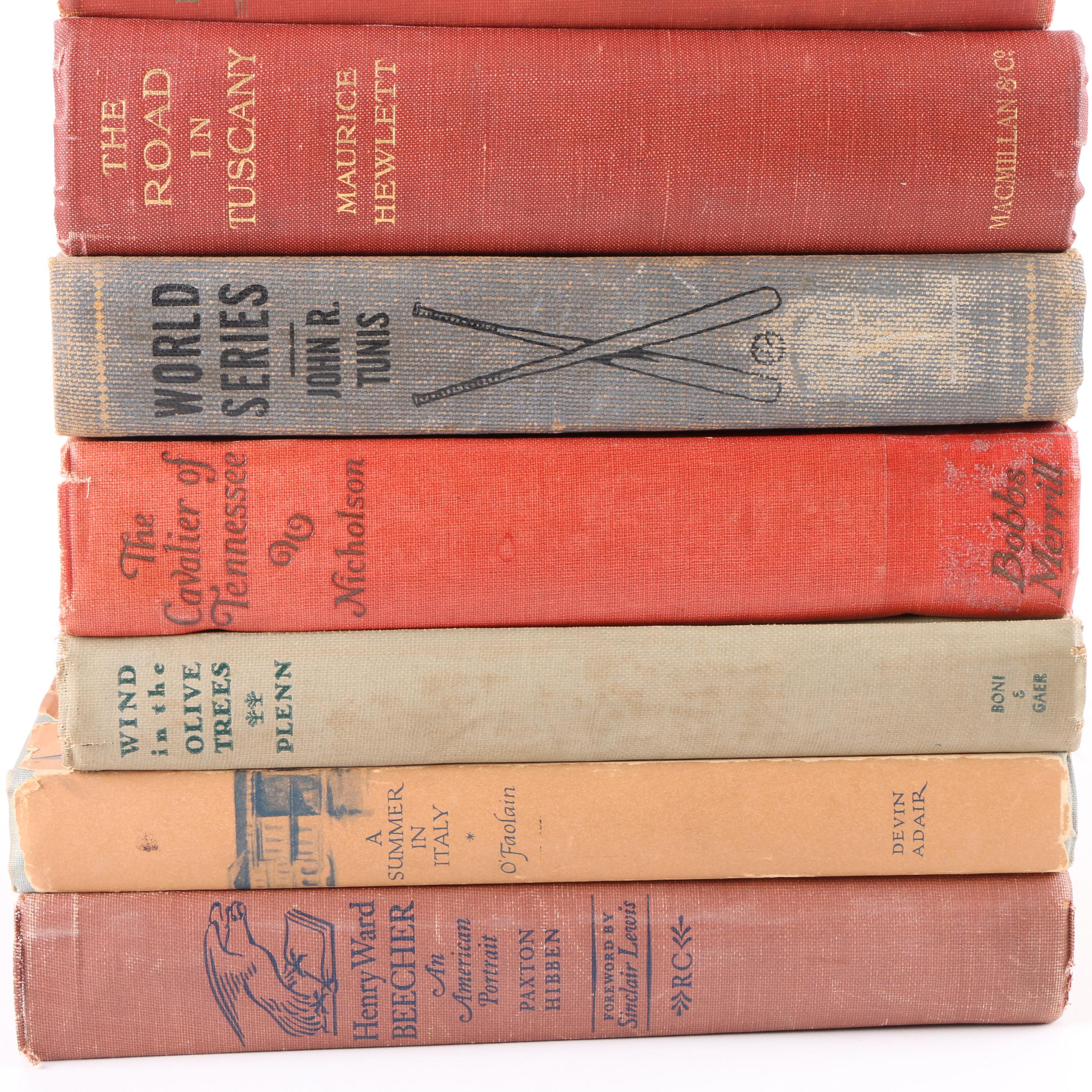 Hardcover Books Including "World Series" by John R. Tunis