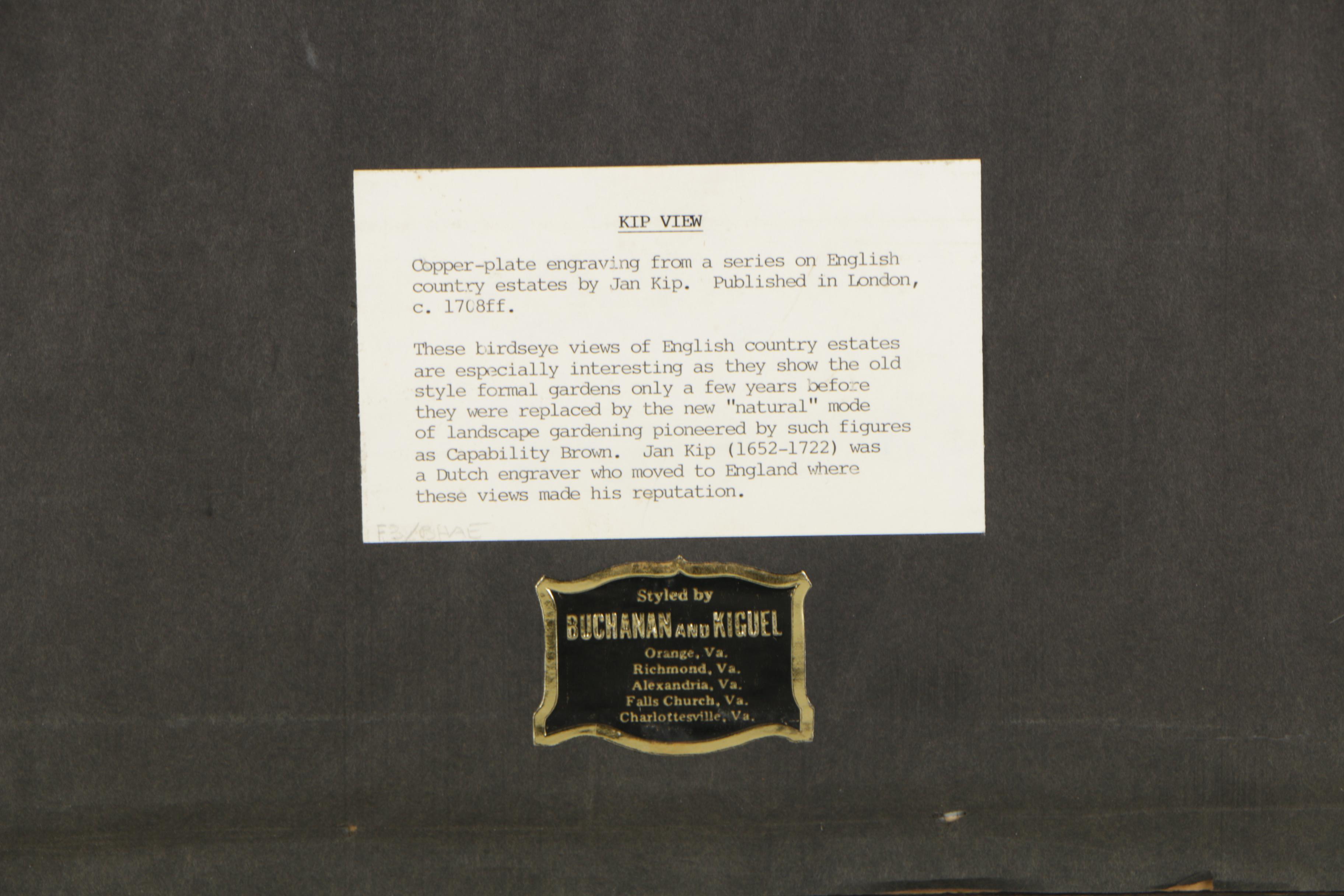 Jan Kip Engraving "Swell The Seat of Sr. Robert Atykyns"