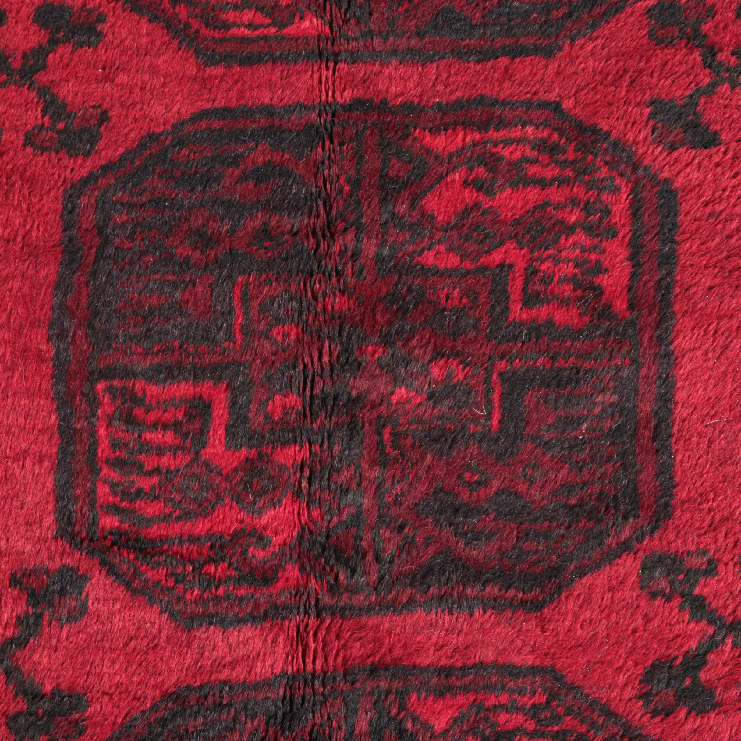 Hand-Knotted Turkmen Ersari Bohkara Style Wool Area Rug