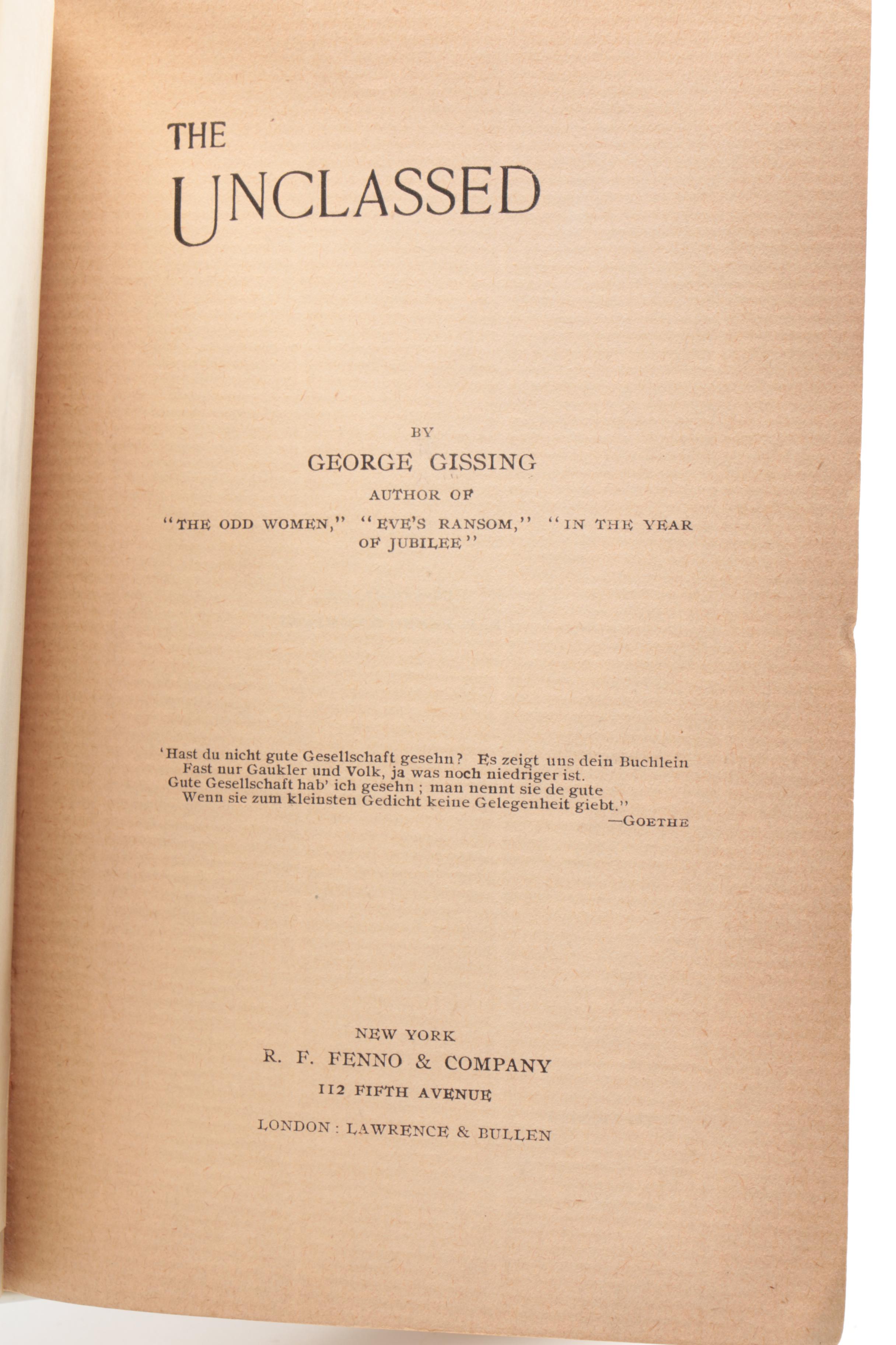 Vintage George Gissing and Willa Cather Novels