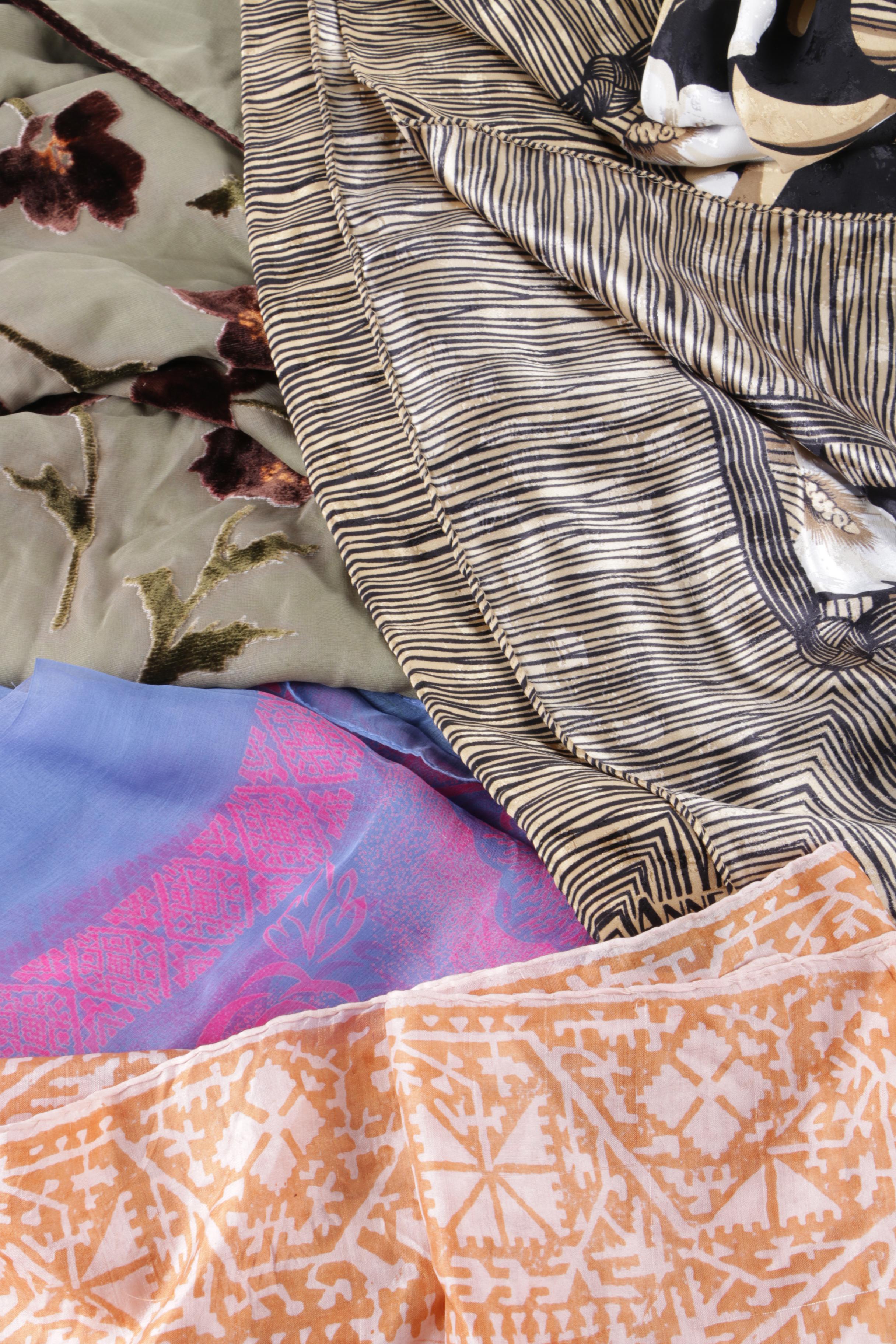 Women's Silk Fashion Scarves Including Vera Neumann, Jaeger, Etro and Claiborne