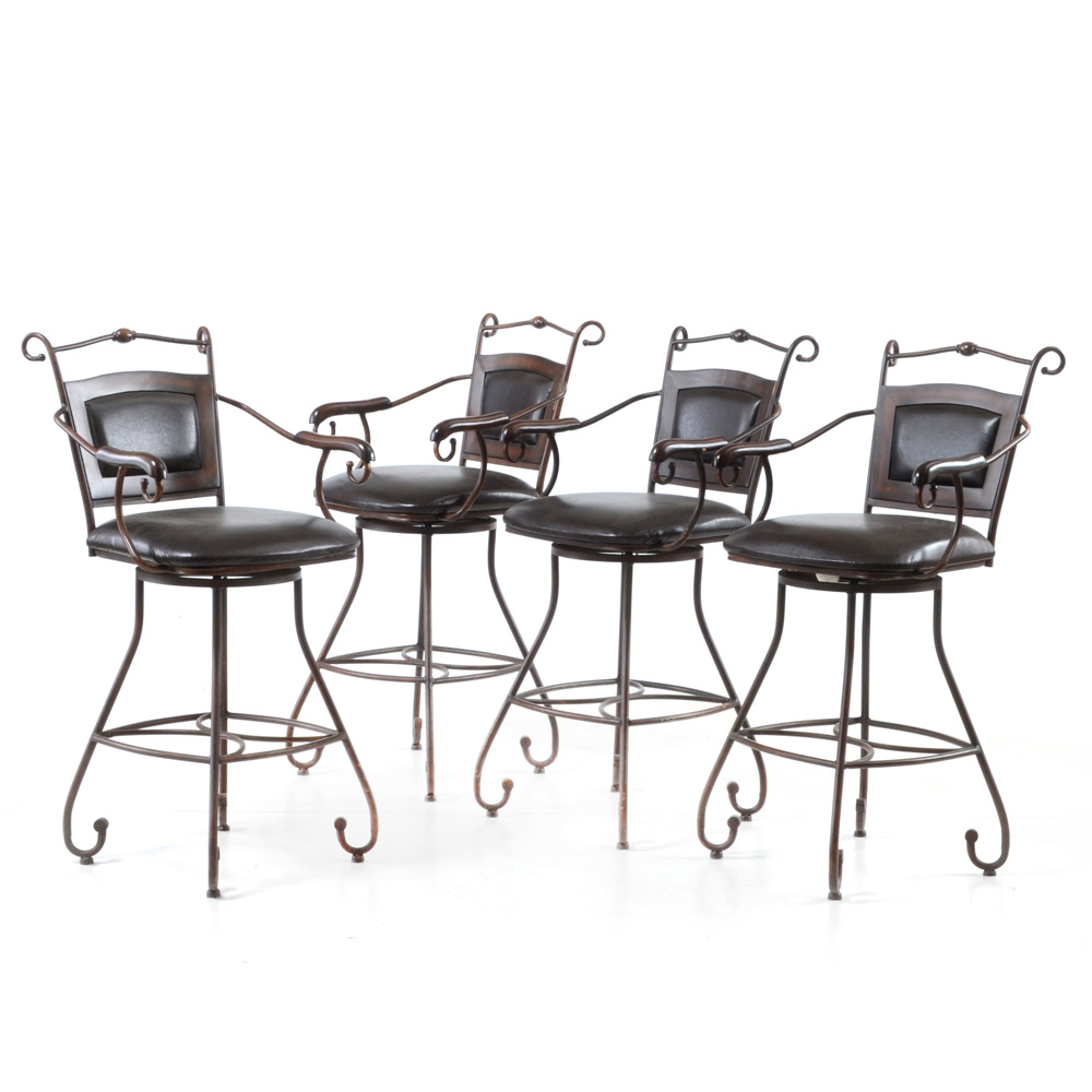 Contemporary Metal Swivel Bar Stools
