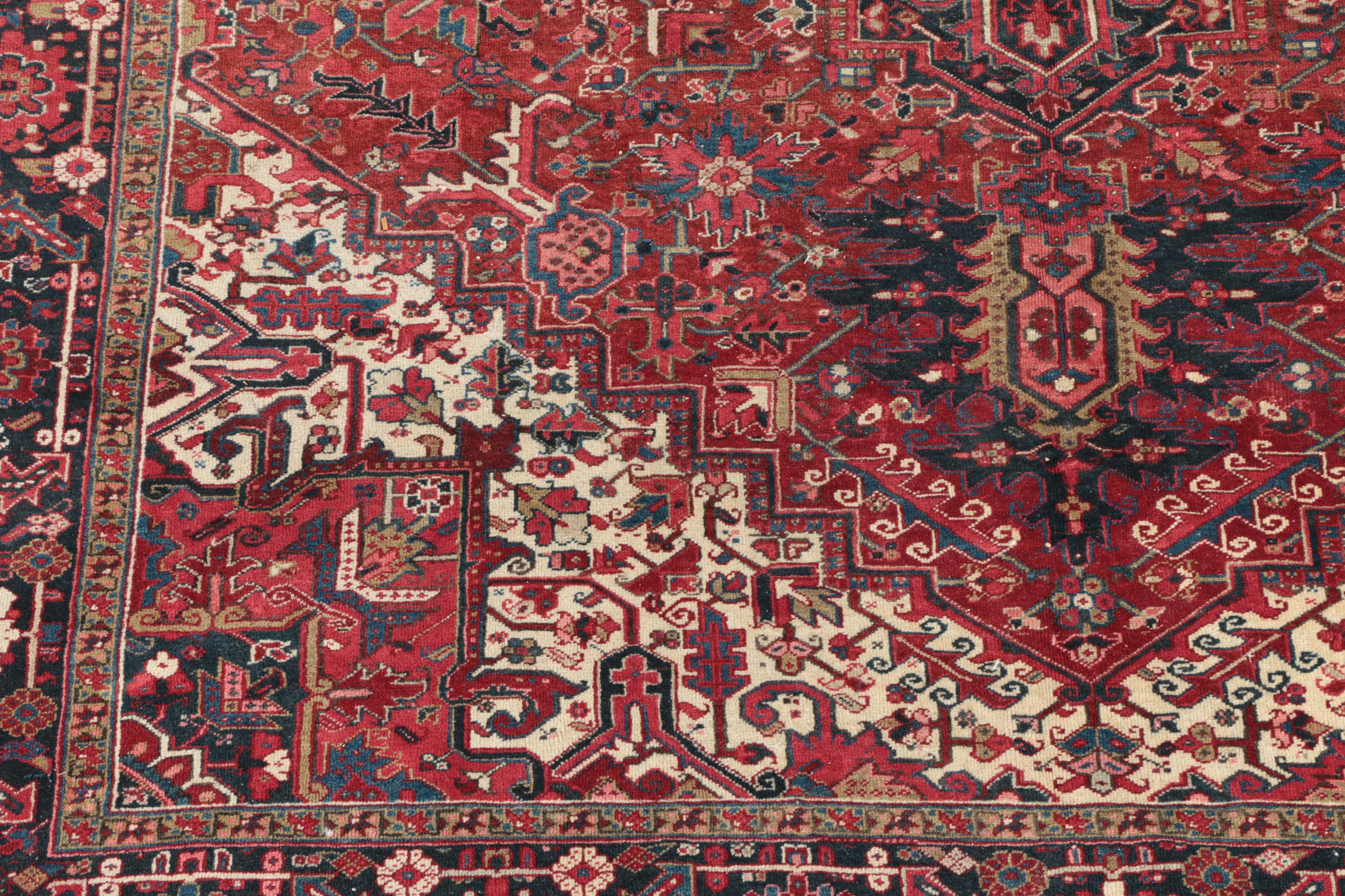 Hand-Knotted Persian Heriz Serapi Wool Room Sized Rug