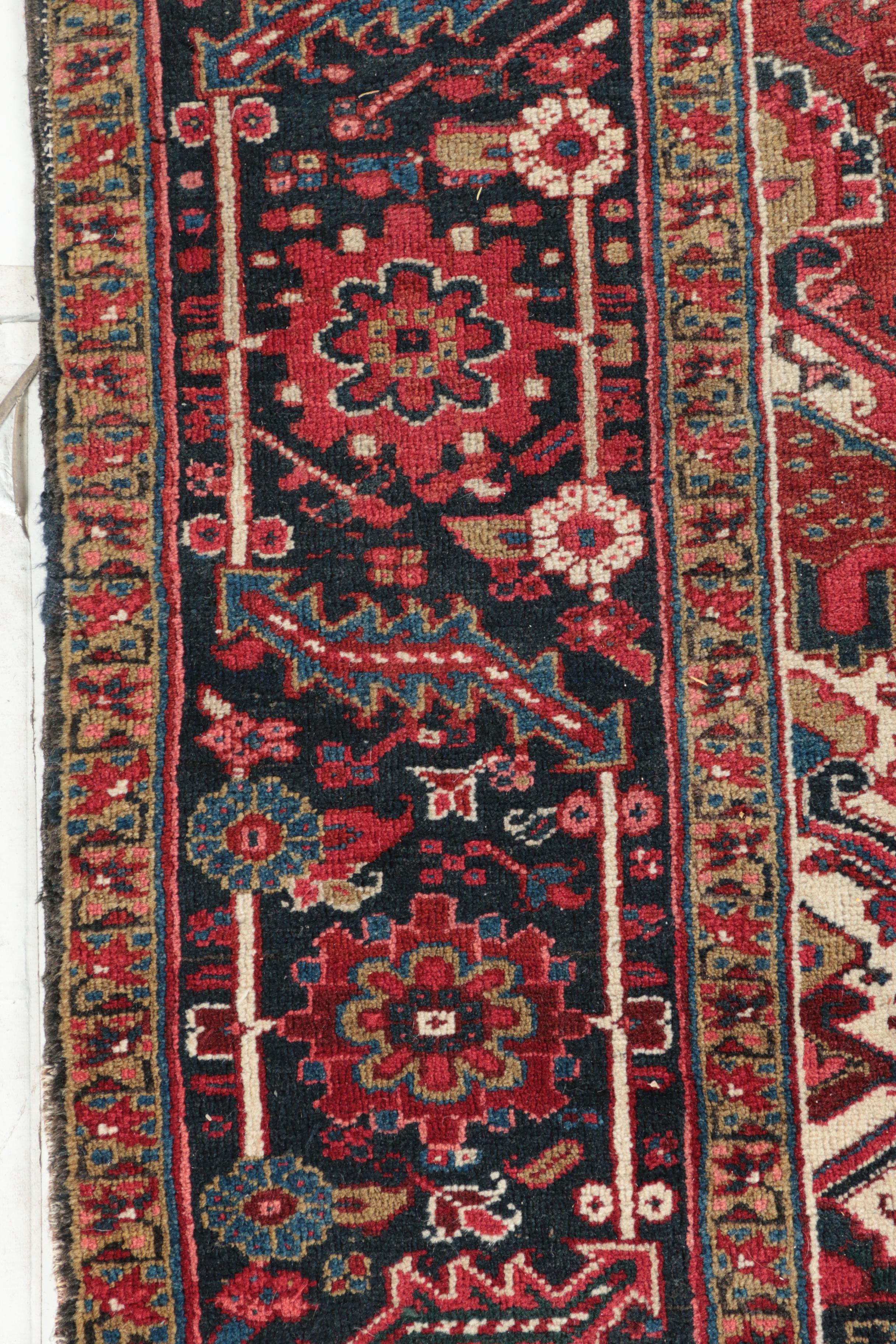 Hand-Knotted Persian Heriz Serapi Wool Room Sized Rug