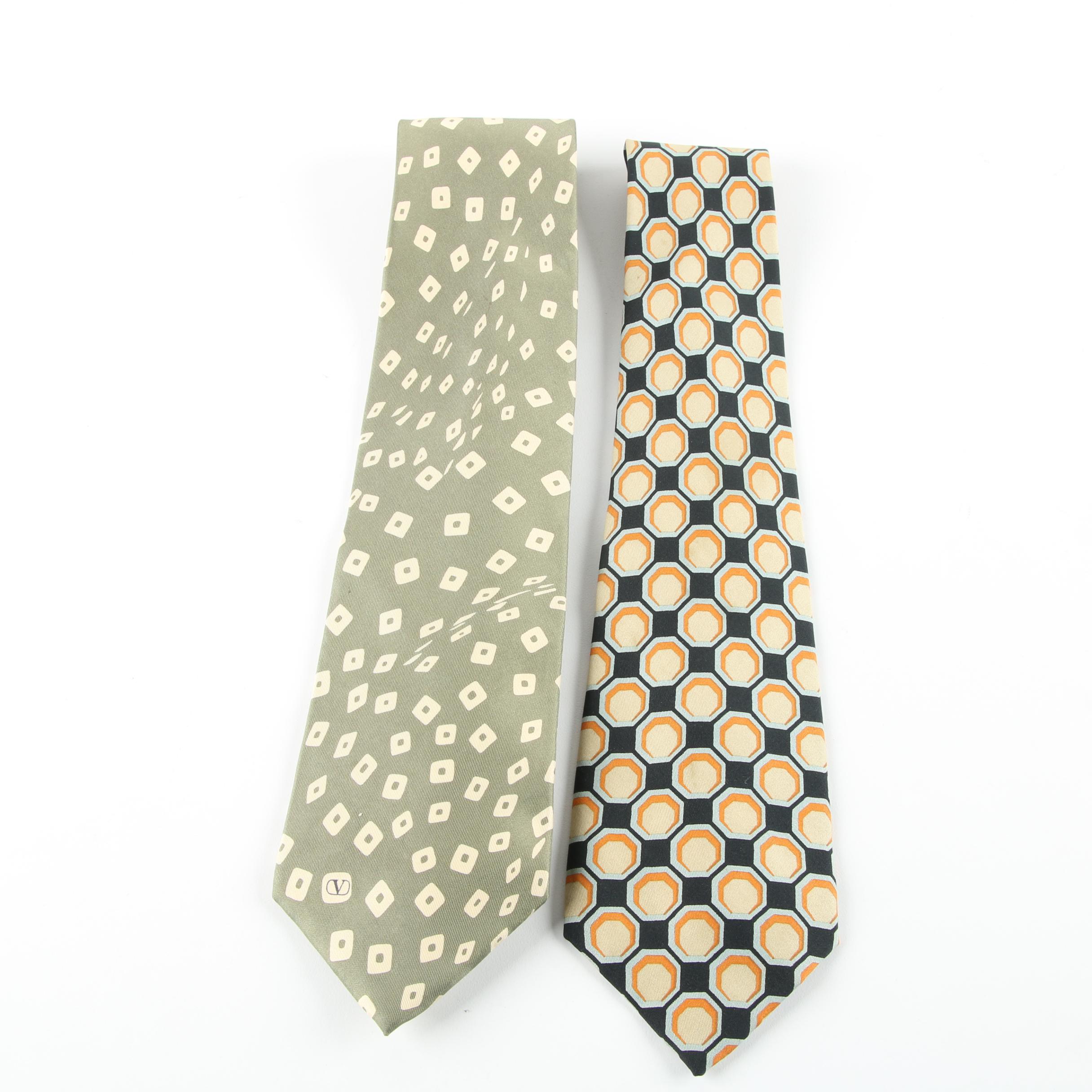 Men's Valentino Cravatte and John Rodd of Paris Silk Neckties