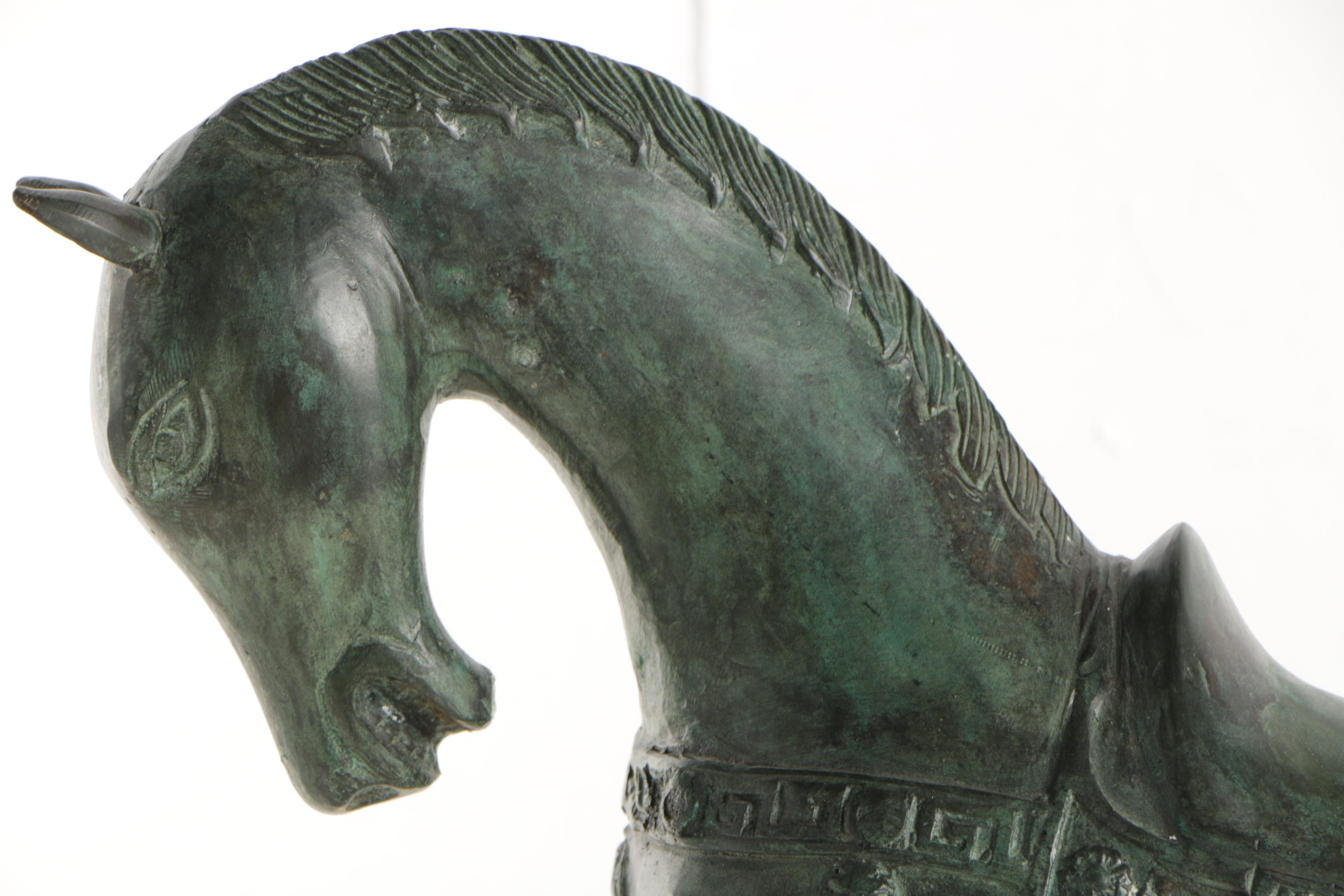 Chinese Inspired Metal Horse Sculpture