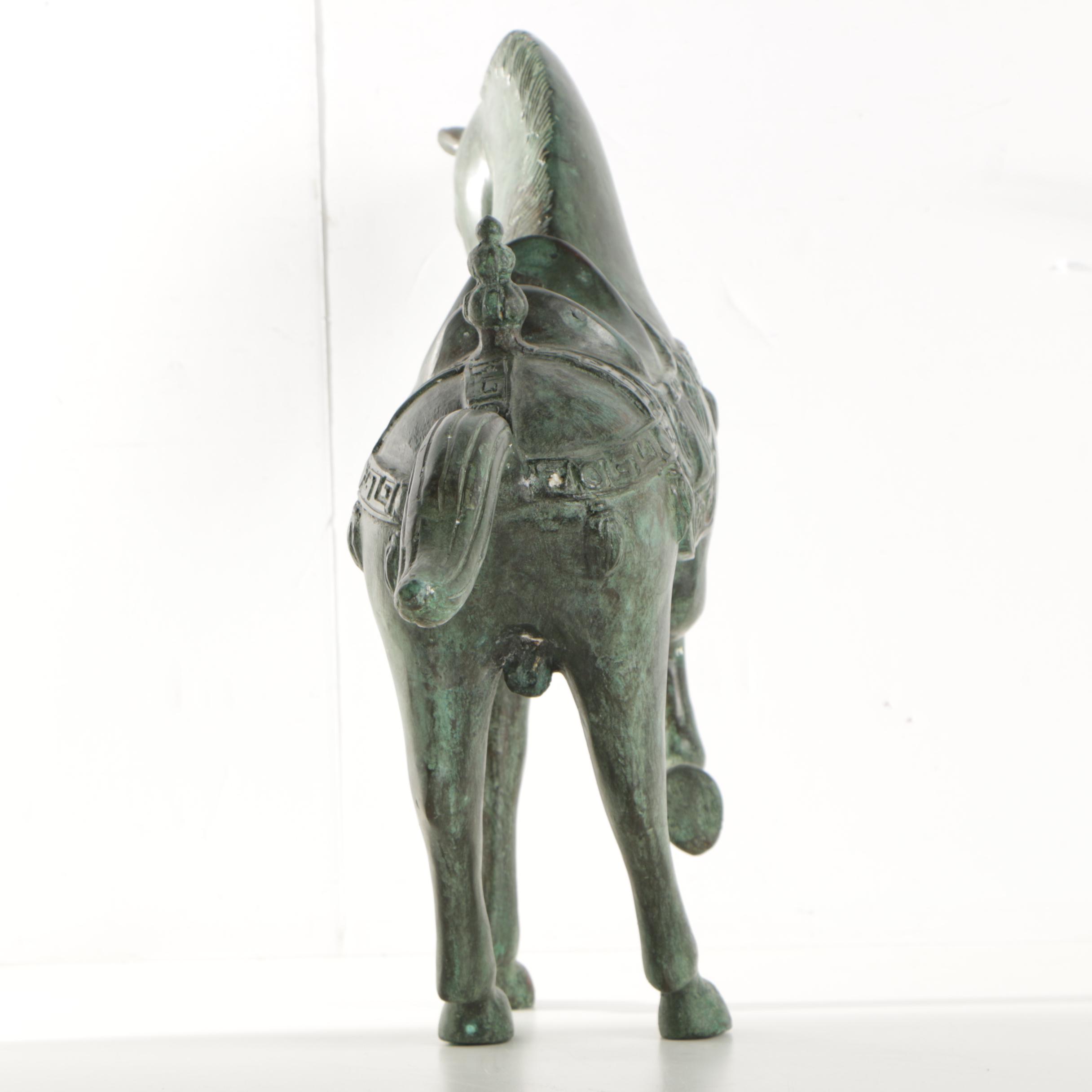 Chinese Inspired Metal Horse Sculpture