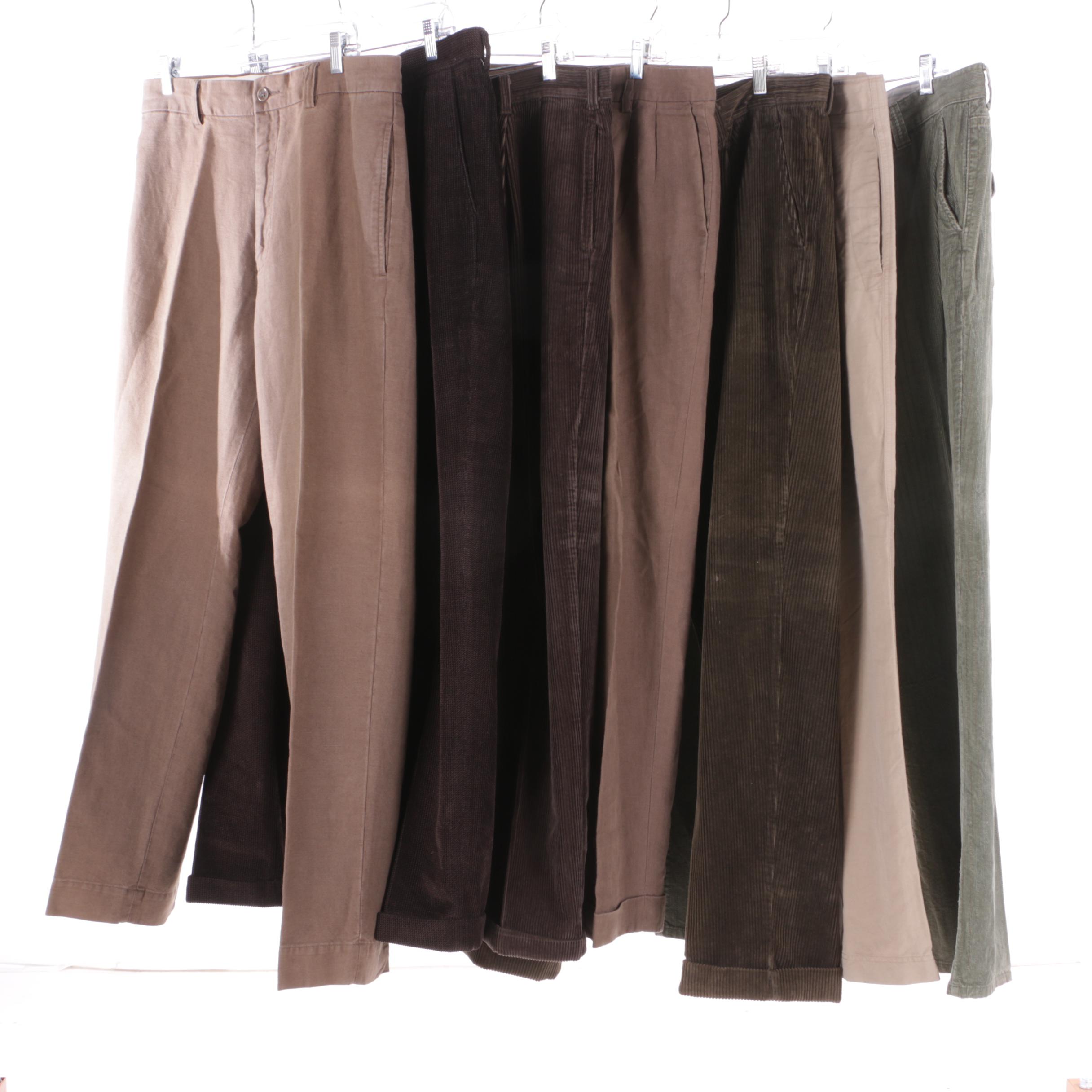 Seven Pairs of Men's Casual and Corduroy Pants Including Banana Republic and Gap