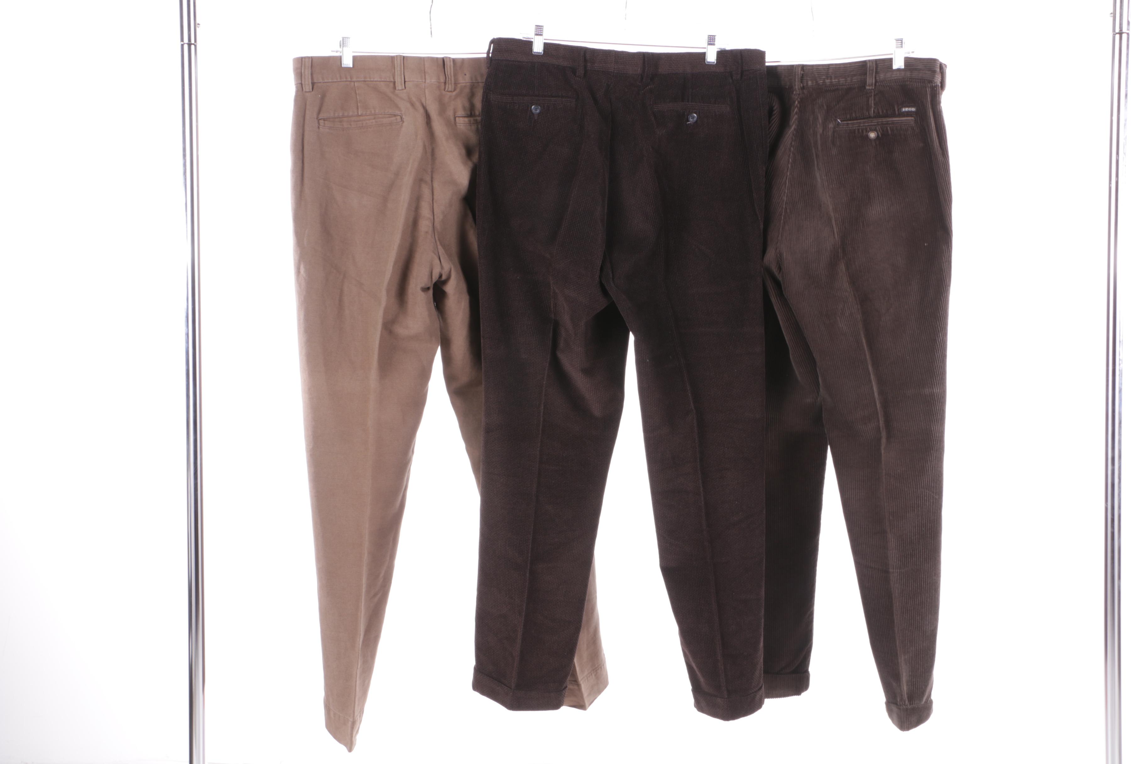 Seven Pairs of Men's Casual and Corduroy Pants Including Banana Republic and Gap
