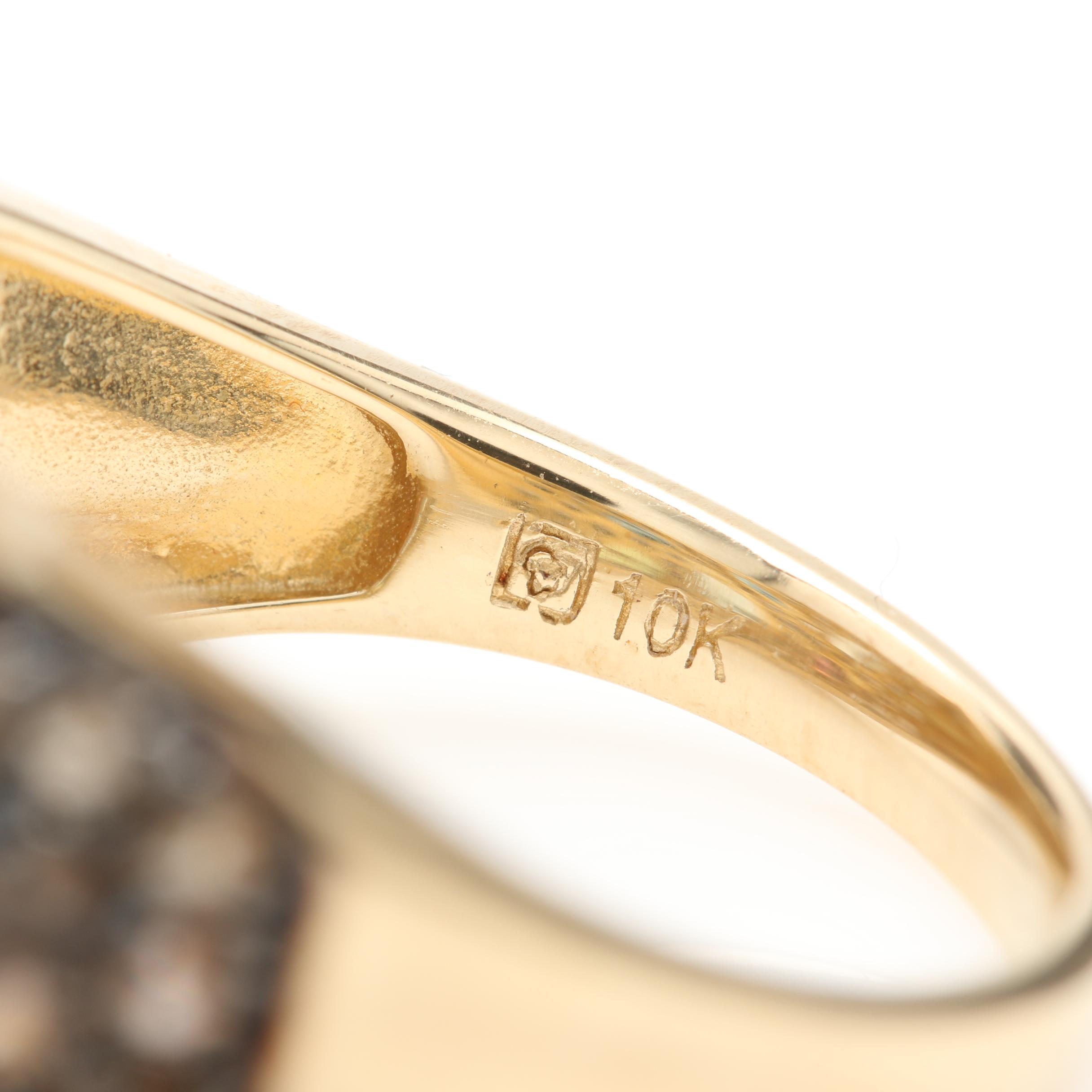 10K Yellow Gold Gemstone Ring Including Blue Topaz