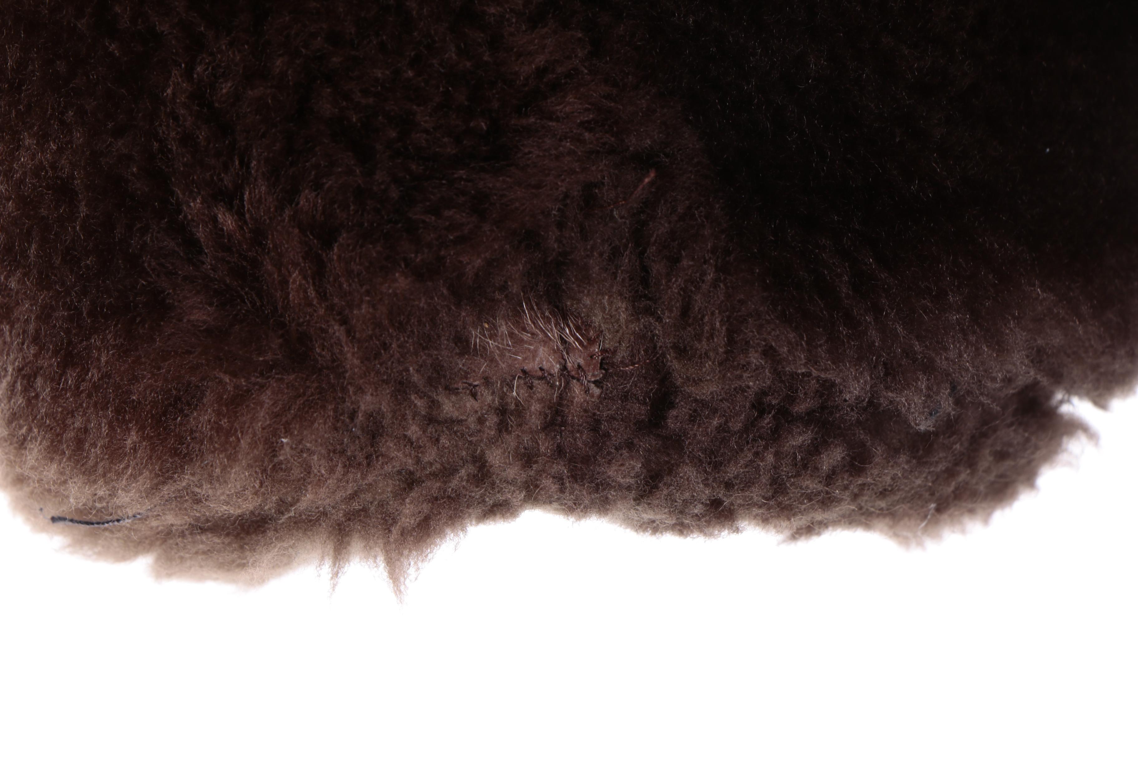 Women's Vintage Brown Leather Coat with Sheared Sheepskin Fur Lining