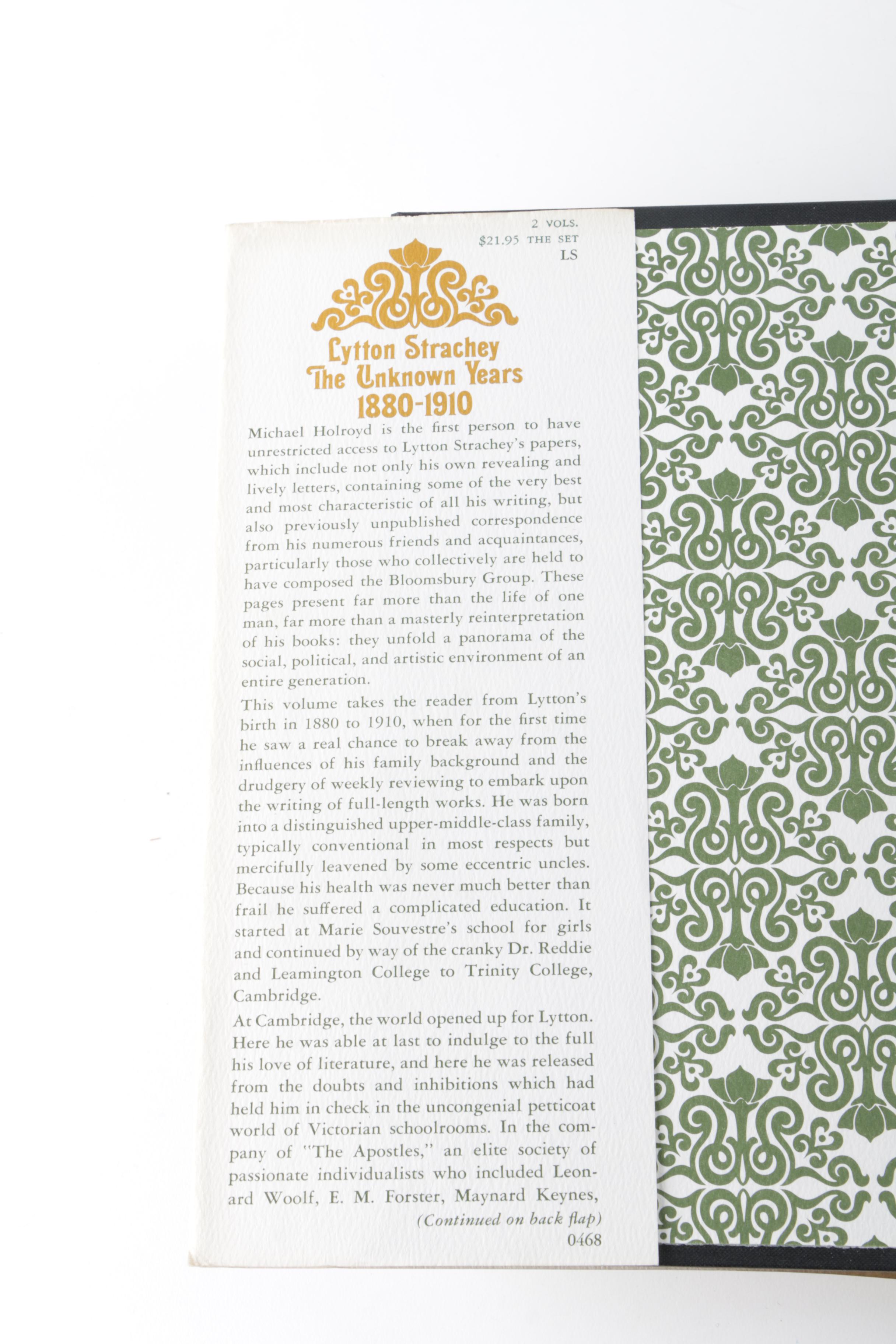 First Edition "Lytton Strachey: The Years of Achievement" by Michael Holroyd