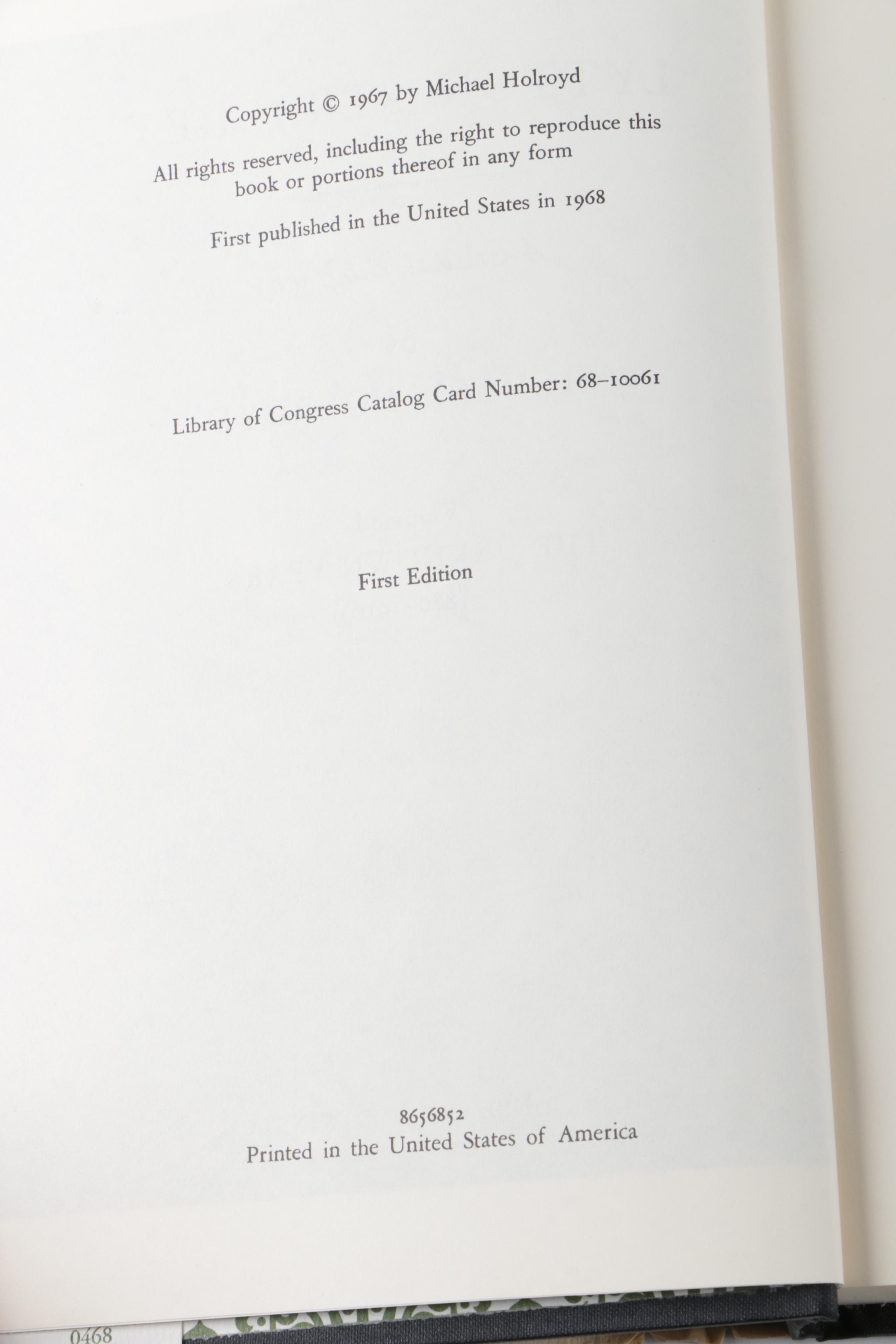 First Edition "Lytton Strachey: The Years of Achievement" by Michael Holroyd