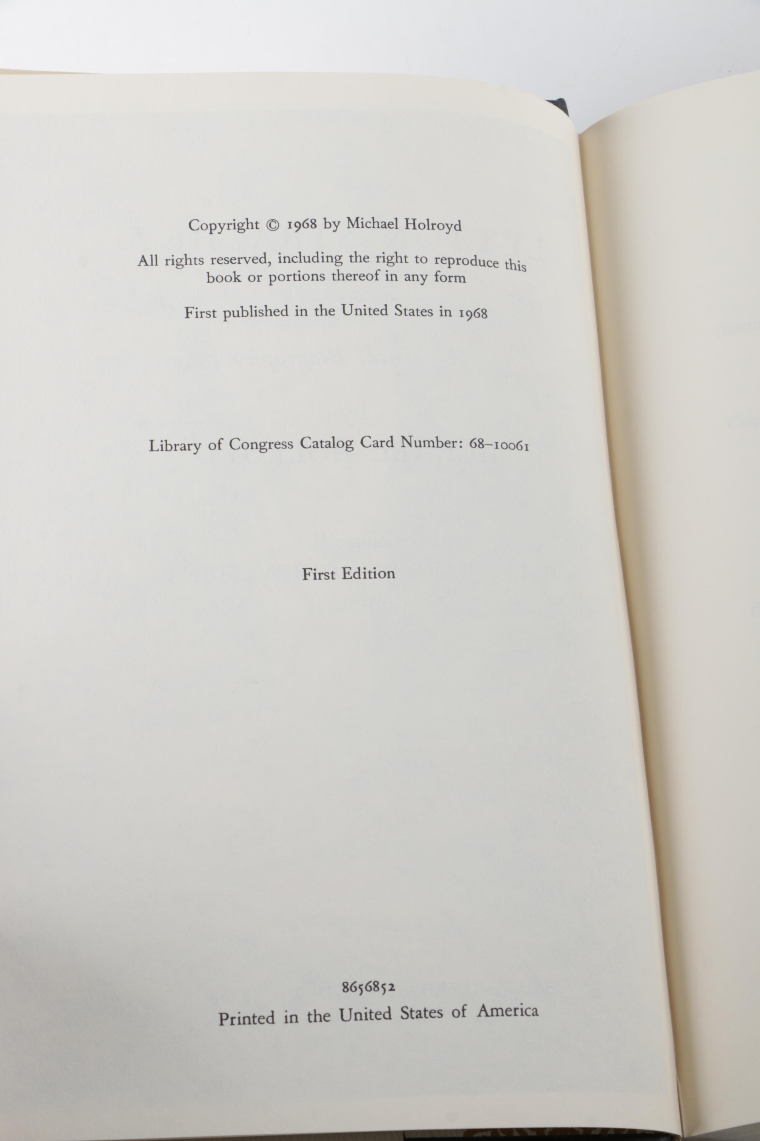 First Edition "Lytton Strachey: The Years of Achievement" by Michael Holroyd