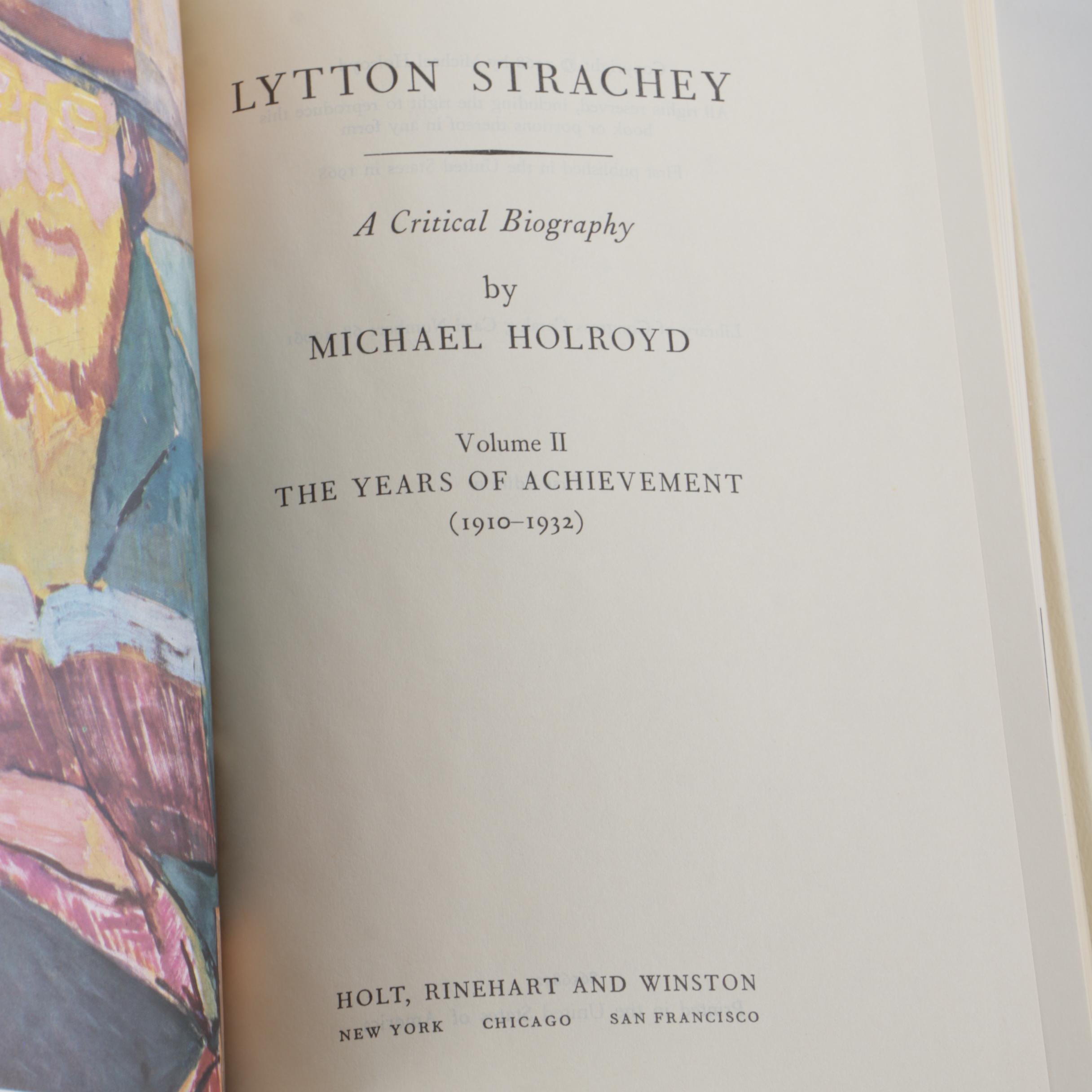 First Edition "Lytton Strachey: The Years of Achievement" by Michael Holroyd