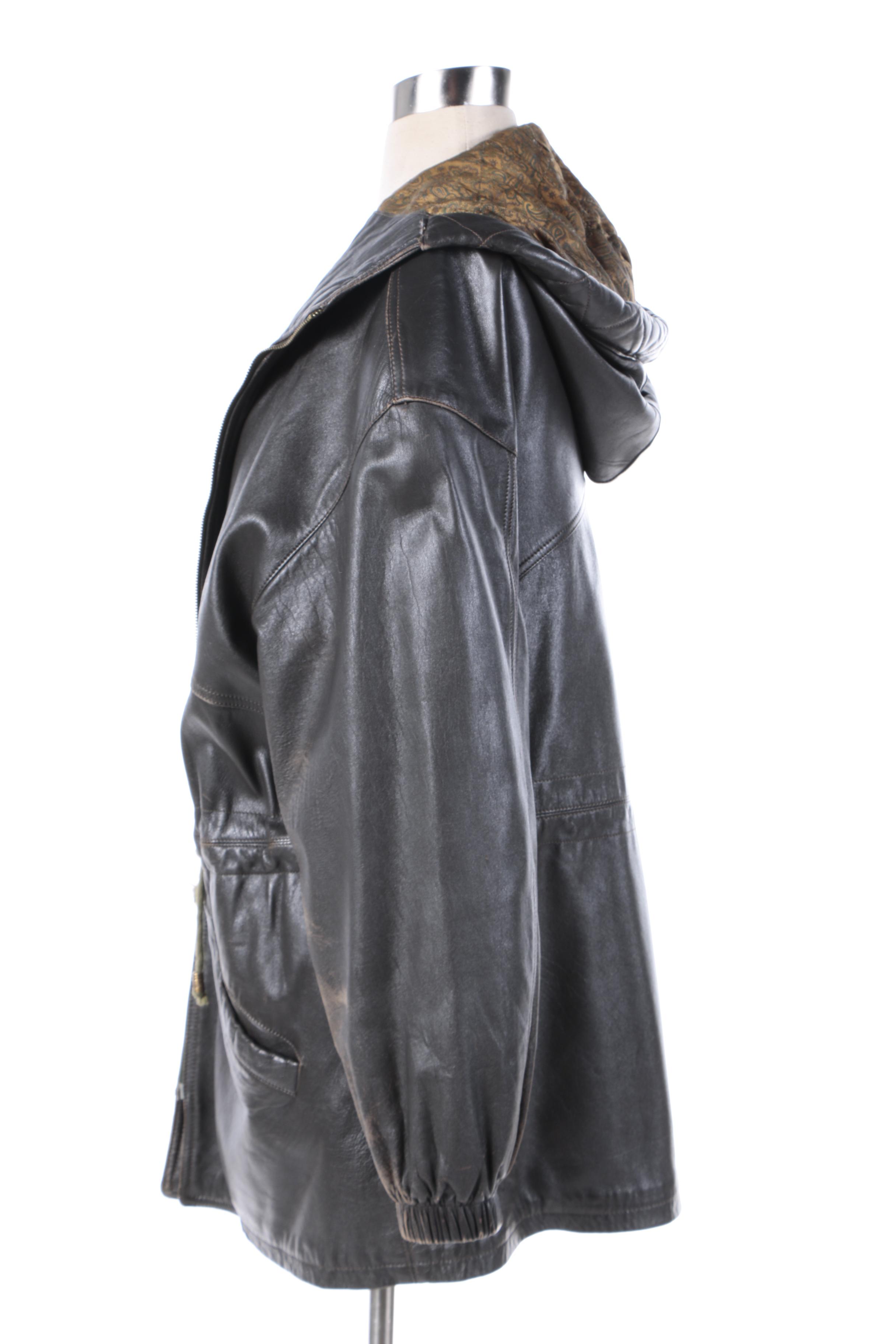 Women's Vintage Italian Kimó Boutique Donna Black Leather Jacket