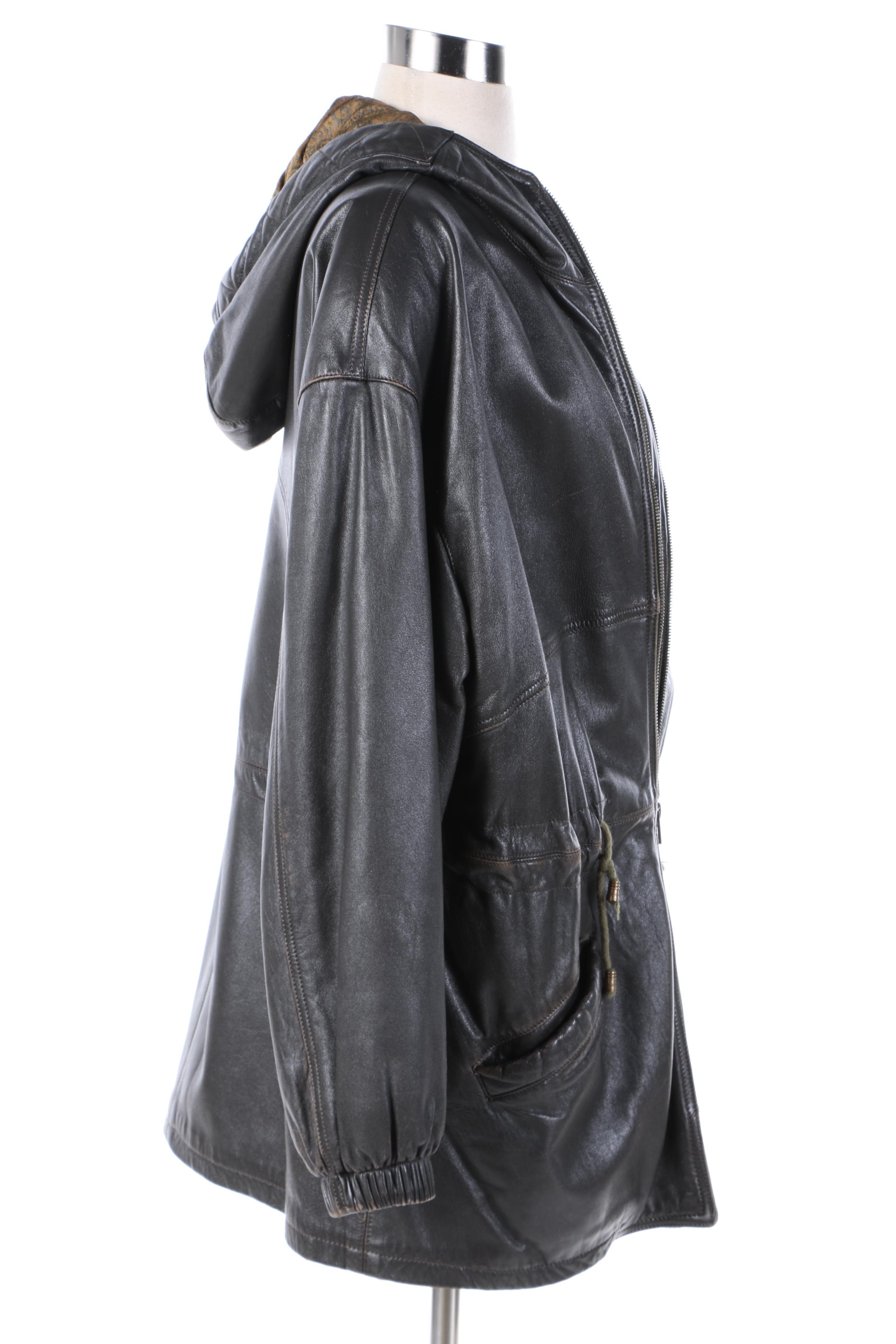 Women's Vintage Italian Kimó Boutique Donna Black Leather Jacket