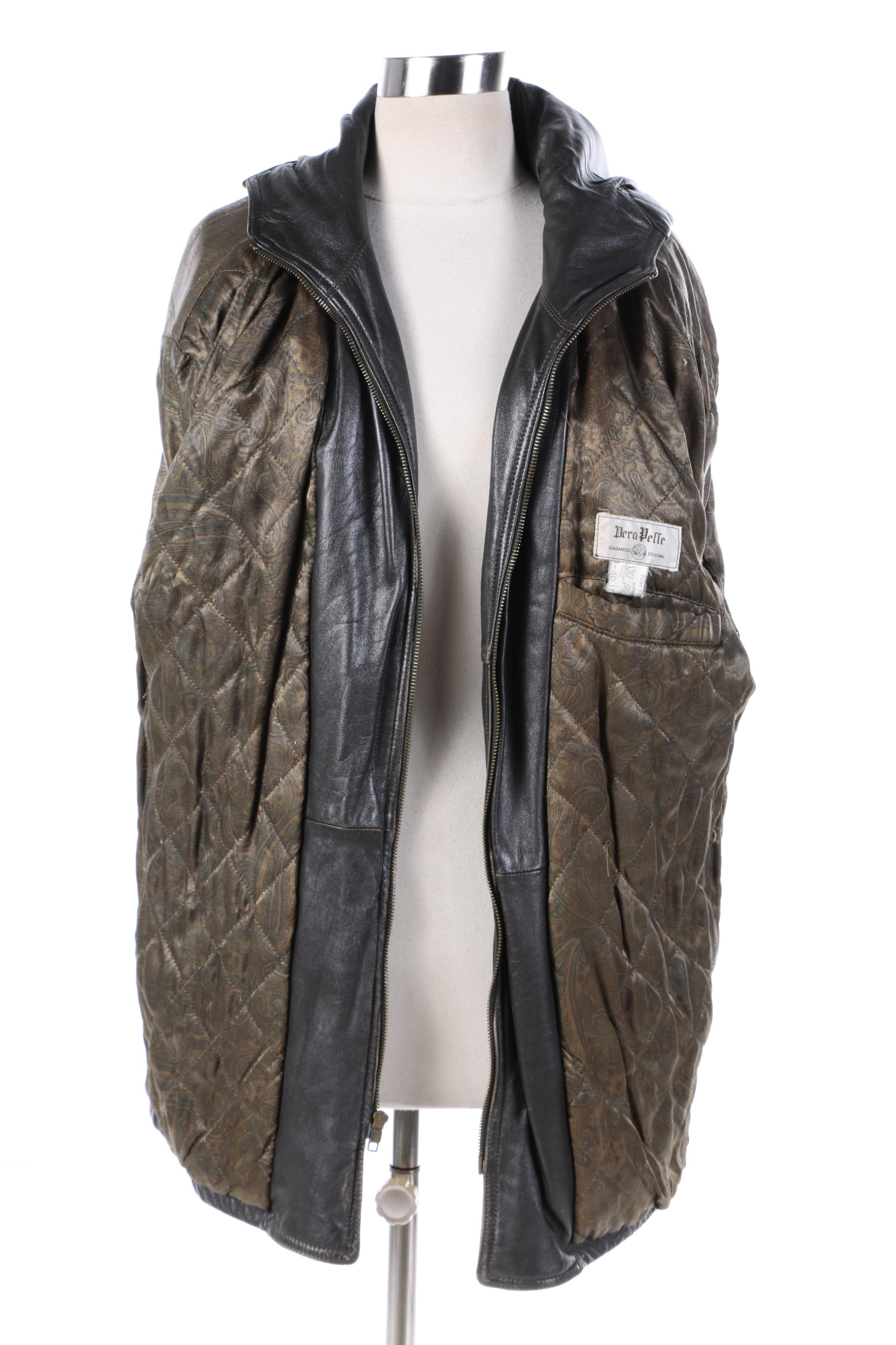 Women's Vintage Italian Kimó Boutique Donna Black Leather Jacket