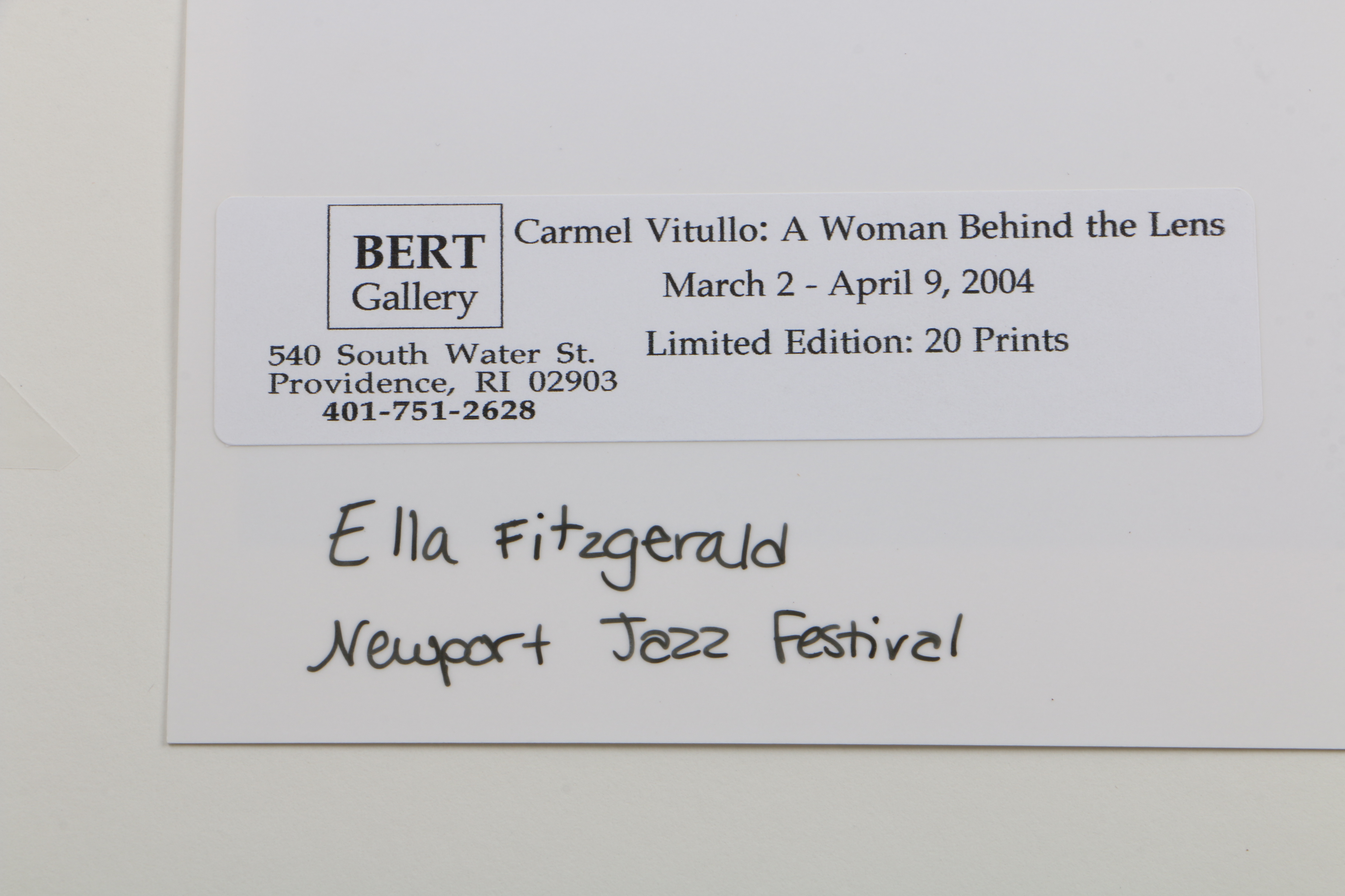 Carmel Vitullo Limited Edition Photograph Print "Ella Fitzgerald"